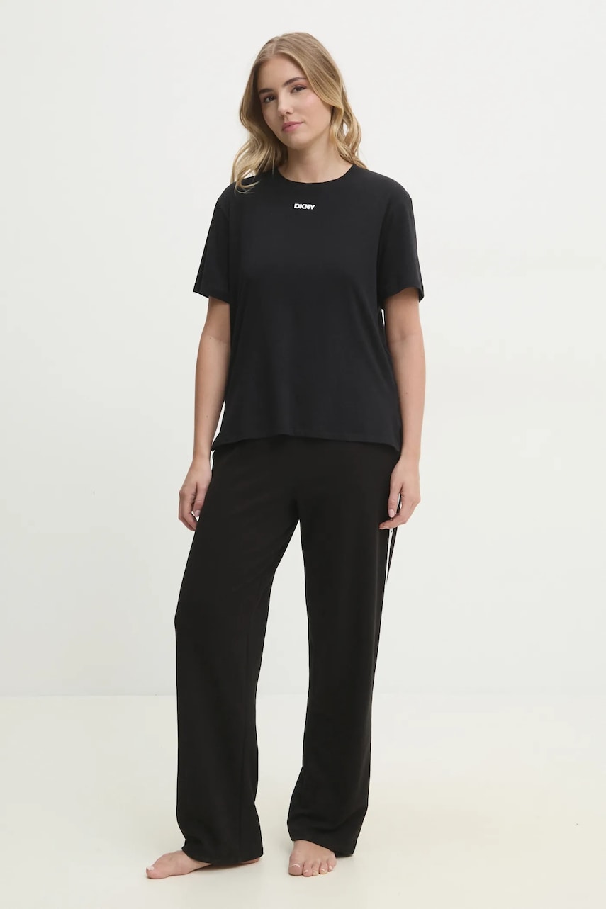 Dkny pijama femei, culoarea negru, YI70040 Dkny pijama femei, culoarea negru, YI70040