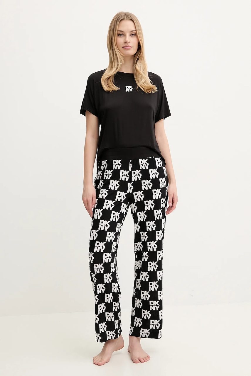 Dkny pijama femei, culoarea negru, YI70044 Dkny pijama femei, culoarea negru, YI70044
