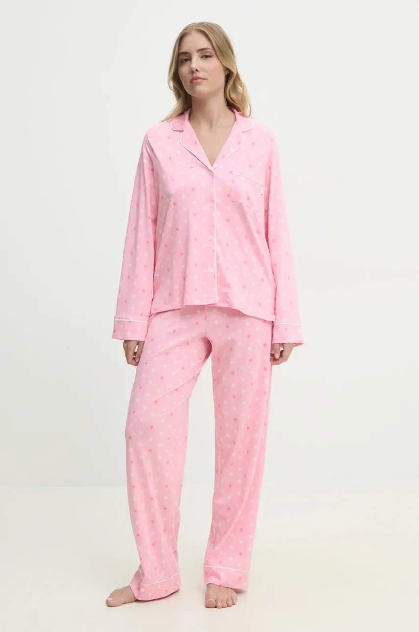 Dkny pijama femei, culoarea roz, YI80042