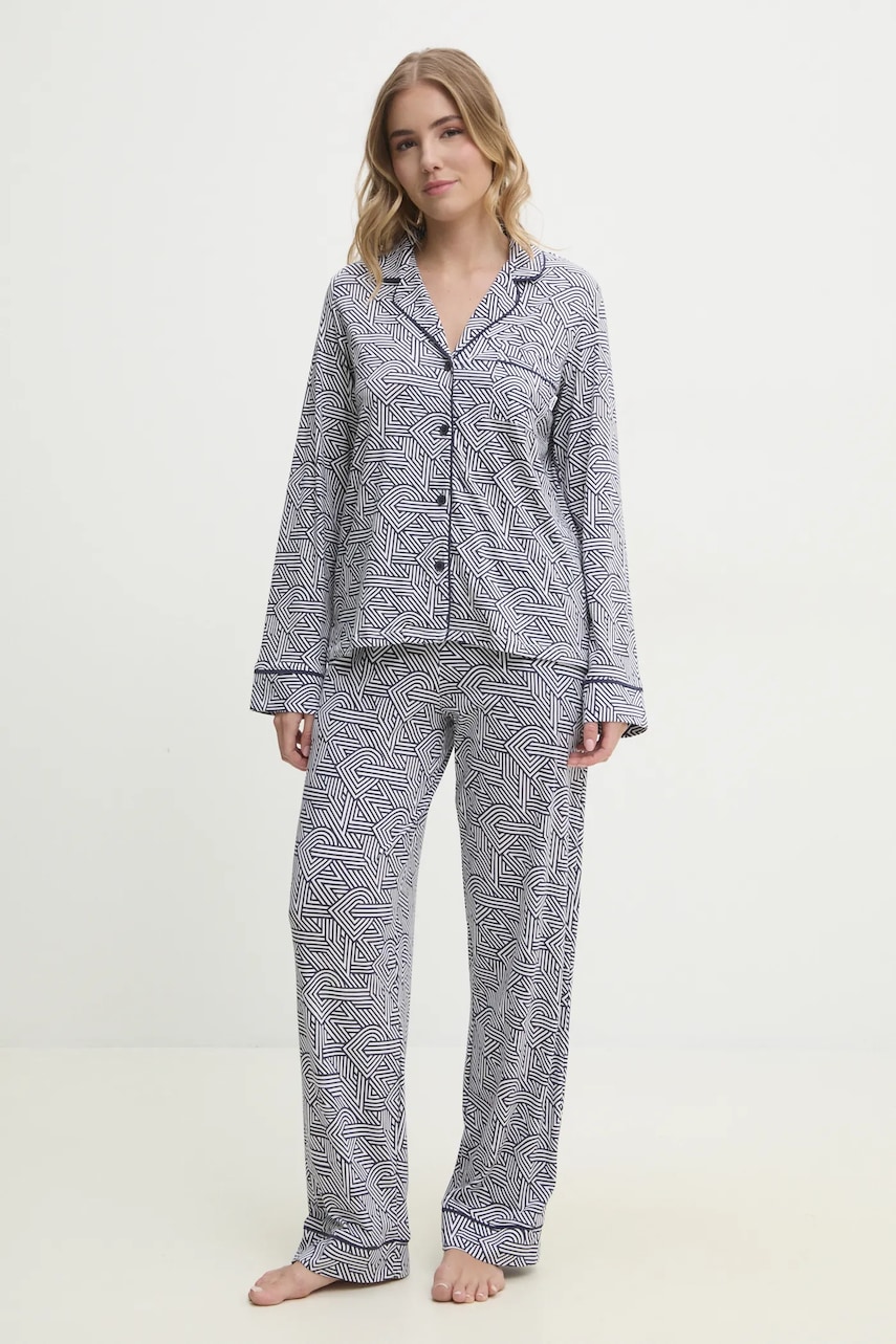 Dkny pijama femei, culoarea bleumarin, YI80042