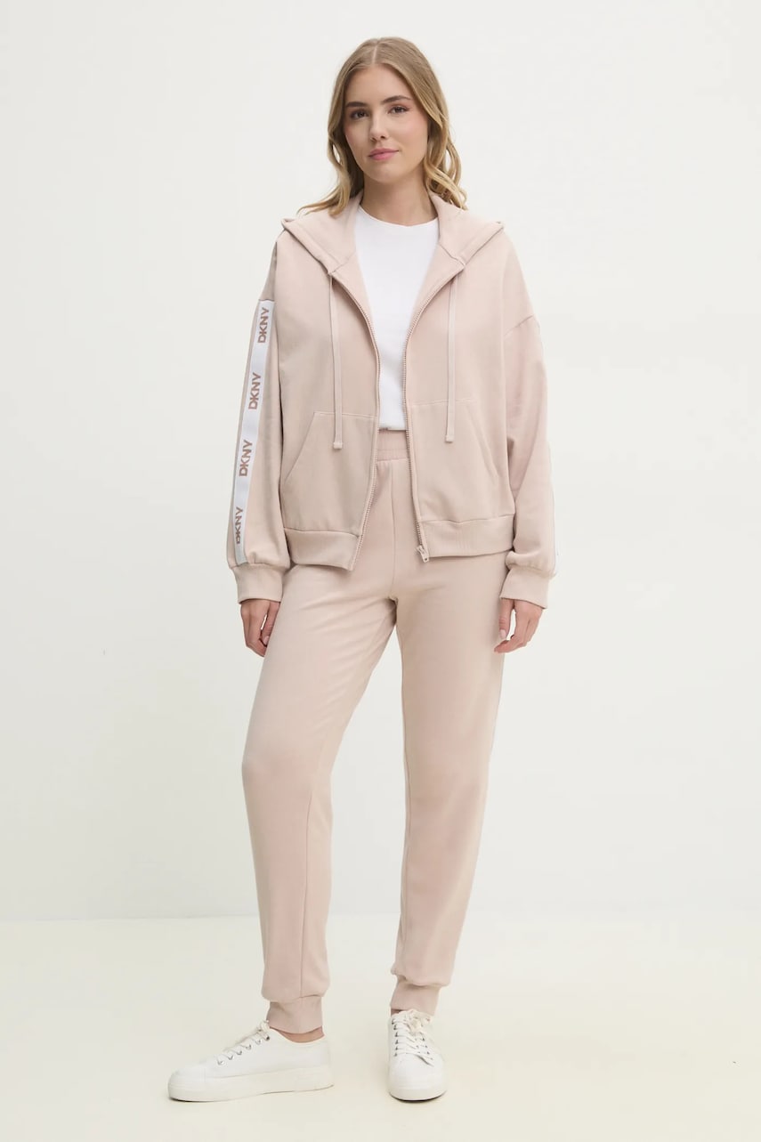 Dkny pijama femei, culoarea bej, YI90040