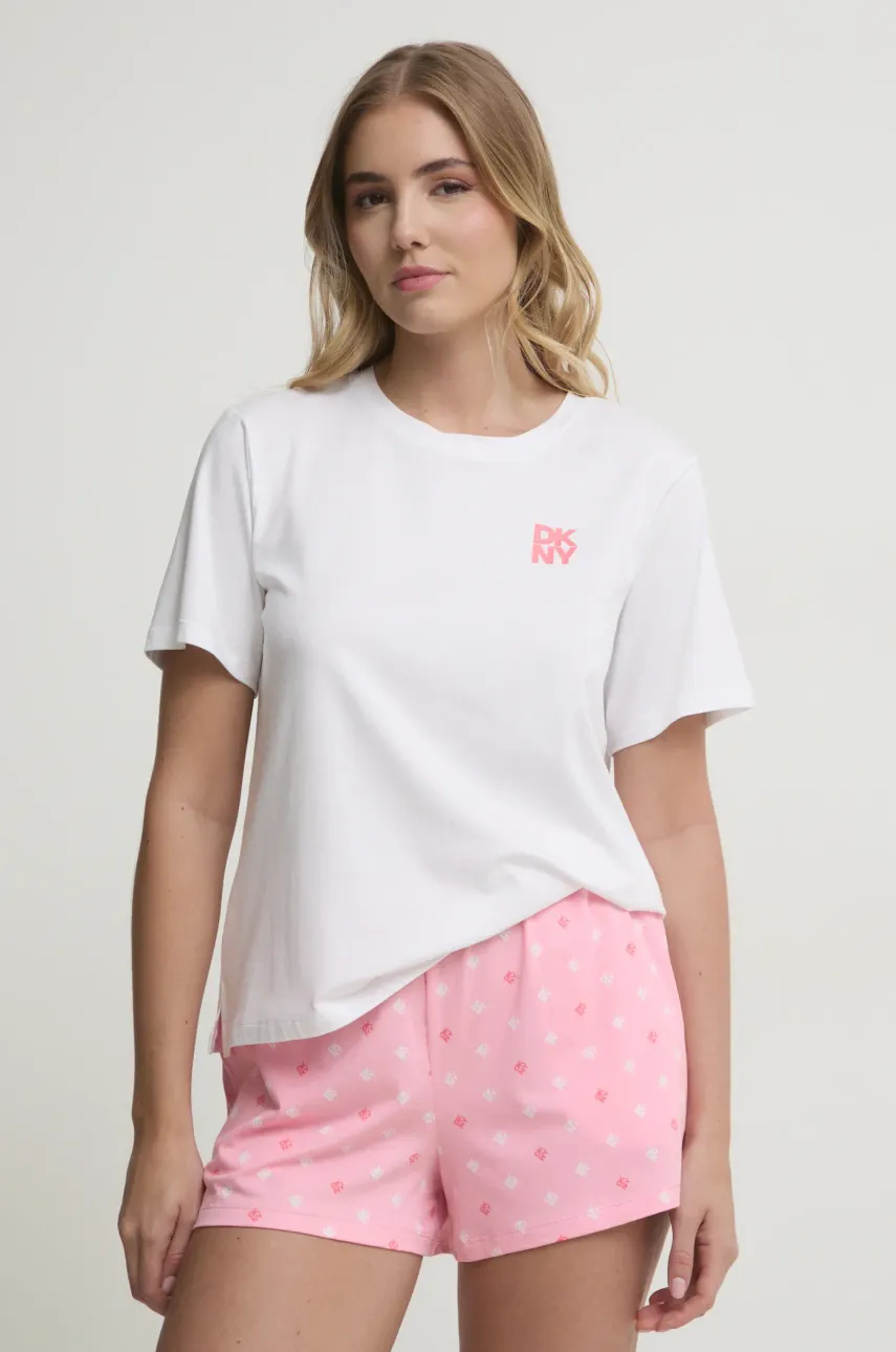 Dkny pijama femei, culoarea alb, YI90042