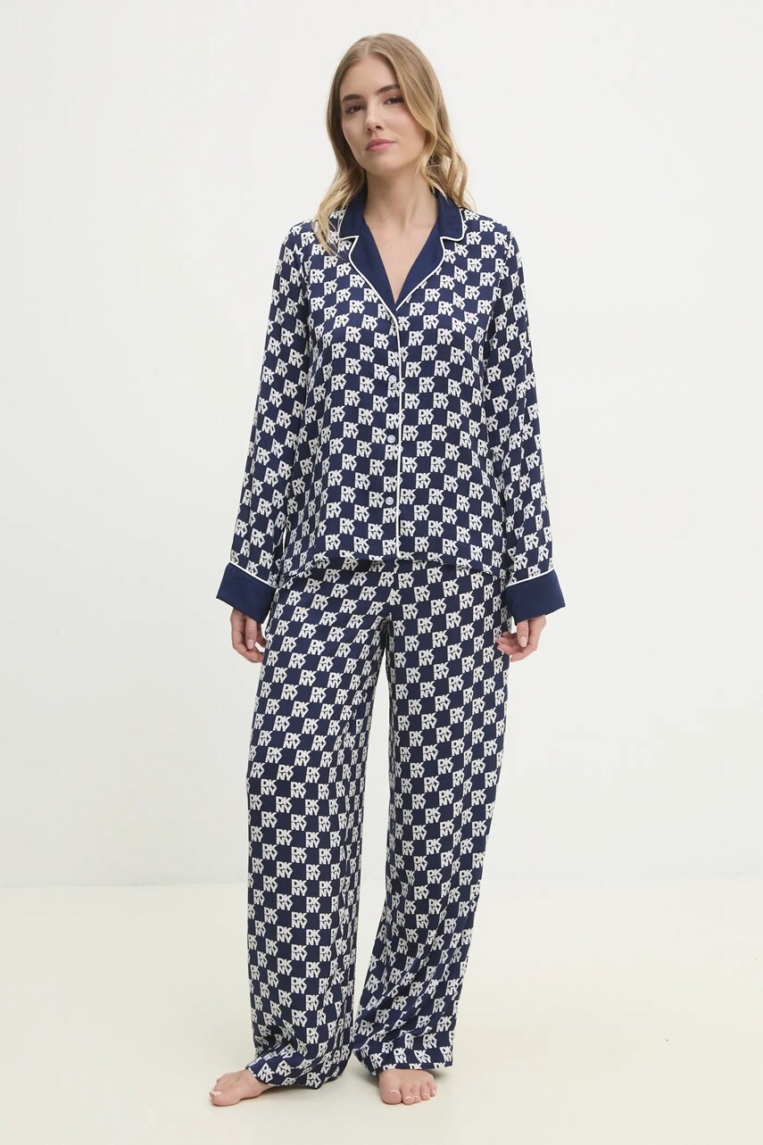 Dkny pijama femei, culoarea albastru marin, YI90045