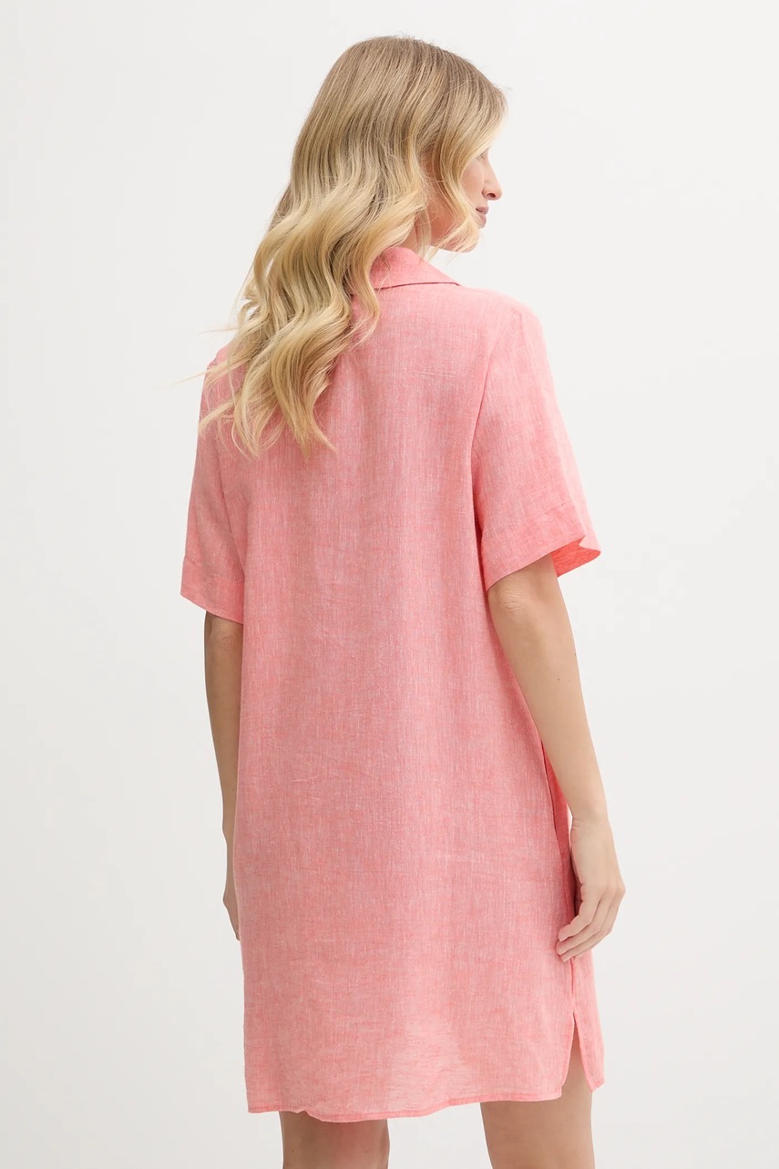 Льняная ночная рубашка Dkny цвет оранжевый YI30054