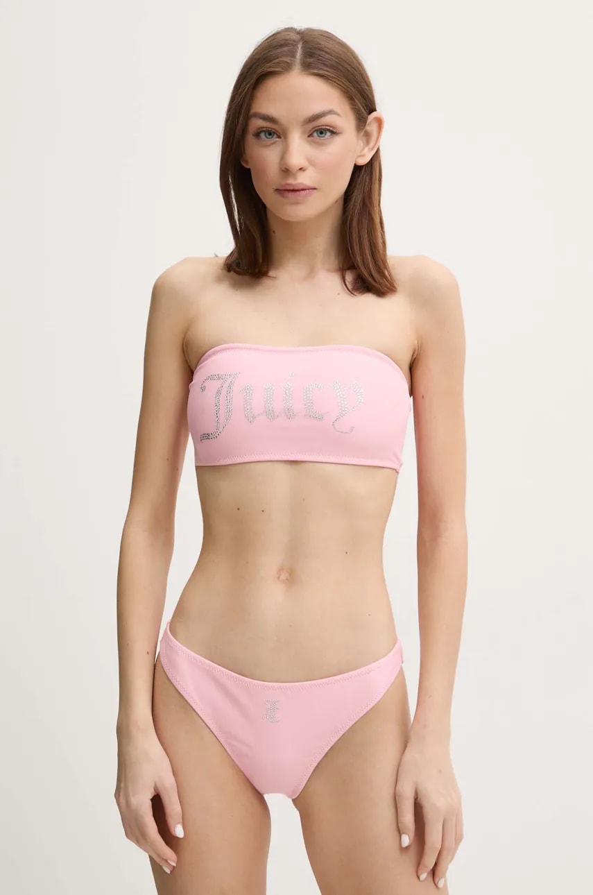 Juicy Couture costum de baie din două piese ARIEL BANDEAU culoarea roz, cupa moale, JCIT122001 Juicy Couture costum de baie din două piese ARIEL BANDEAU culoarea roz, cupa moale, JCIT122001