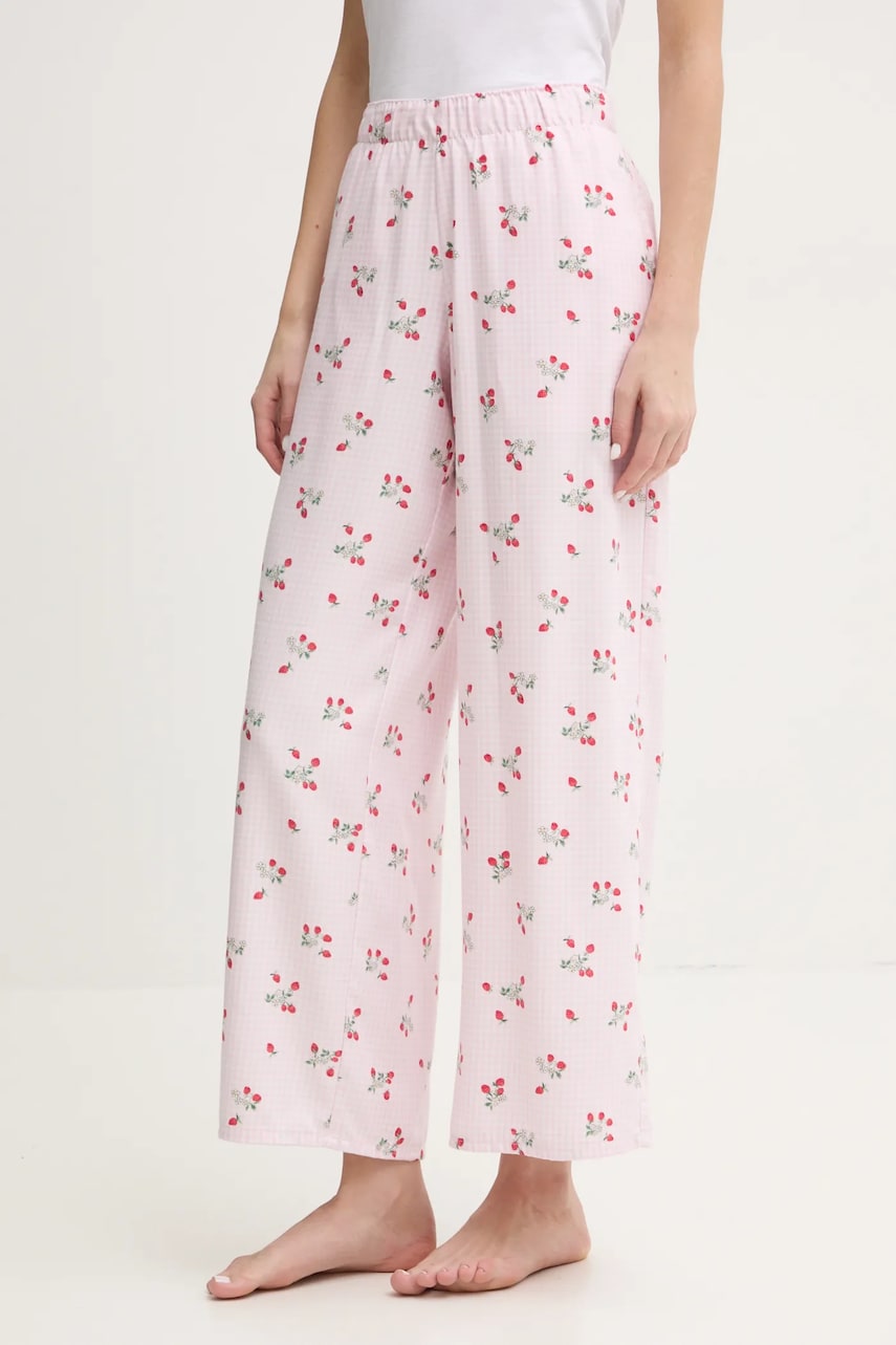 Hollister Co. pantaloni de pijama femei, culoarea roz, KI346-5037 Hollister Co. pantaloni de pijama femei, culoarea roz, KI346-5037