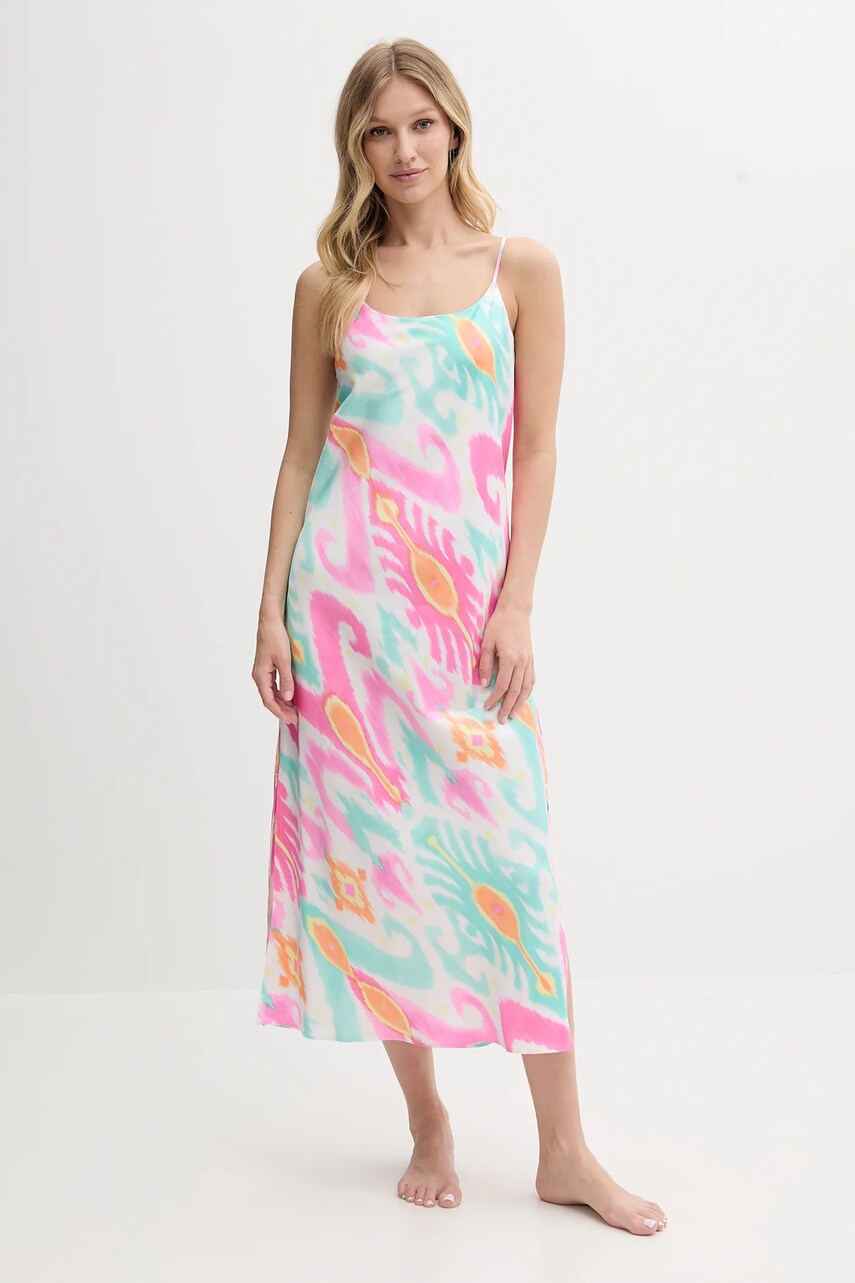 Levně Noční košilka Lauren Ralph Lauren dámská, růžová barva, ILN02425