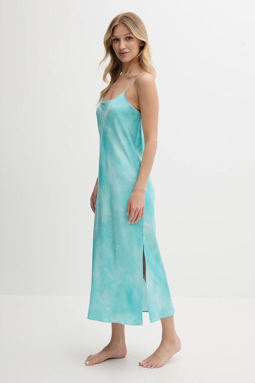 Ночная рубашка Lauren Ralph Lauren цвет бирюзовый сатин ILN02425 Ночная рубашка Lauren Ralph Lauren цвет бирюзовый сатин ILN02425