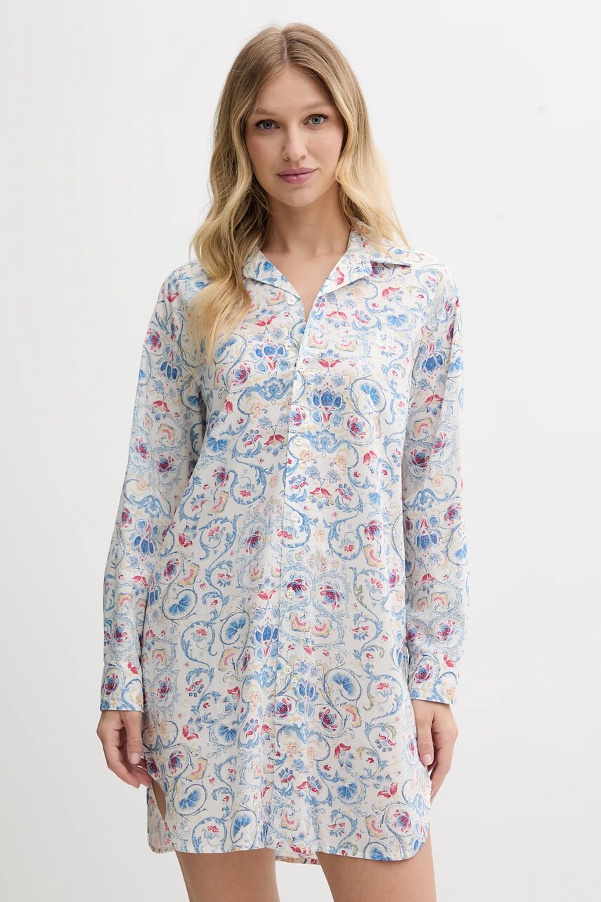 Levně Noční košilka Lauren Ralph Lauren dámská, bílá barva, ILN32429