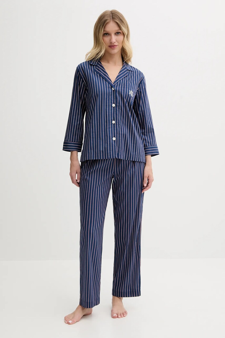 Levně Pyžamo Lauren Ralph Lauren dámské, tmavomodrá barva, ILN92429