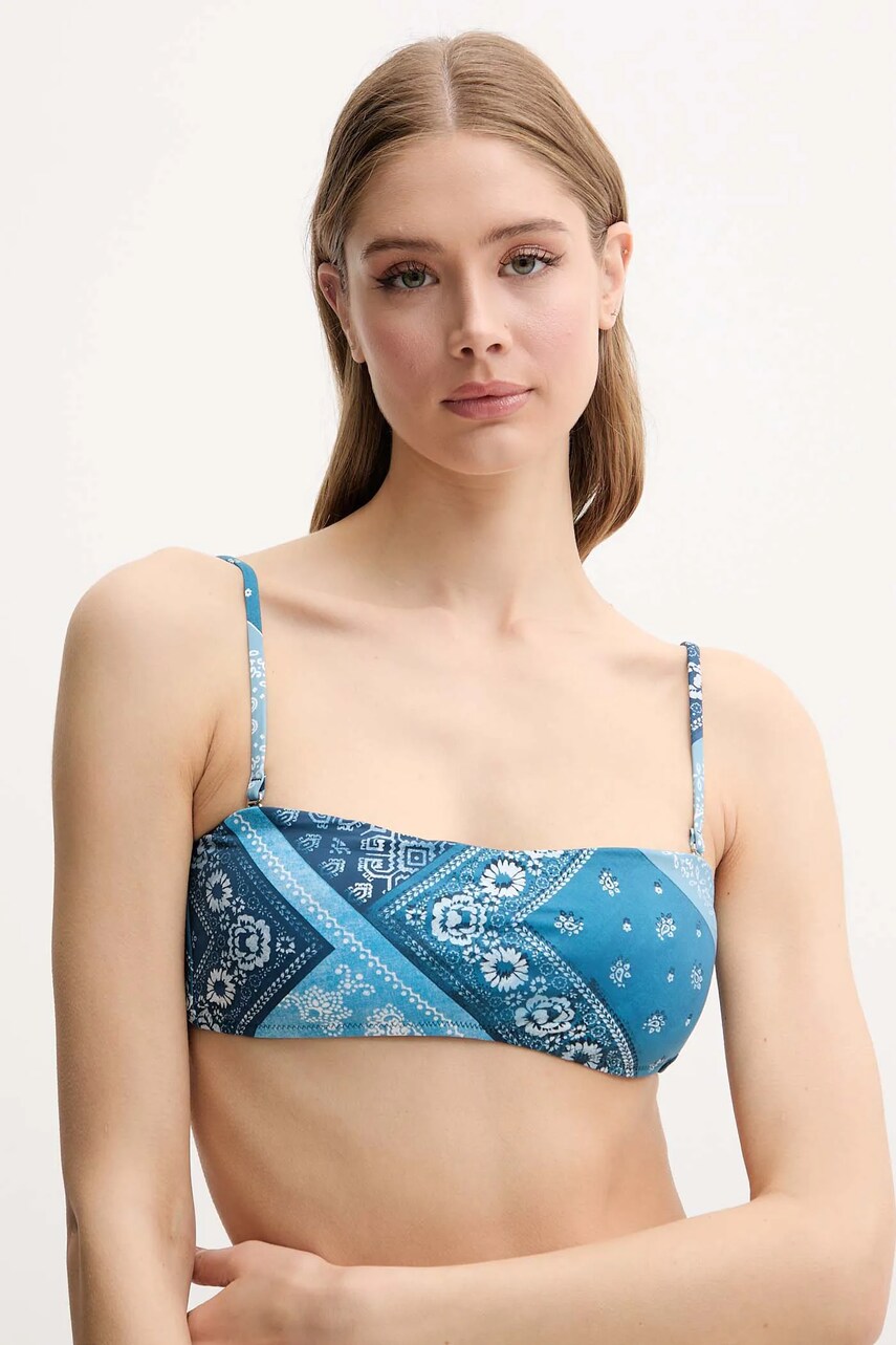 Levně Plavková podprsenka Polo Ralph Lauren modrá barva, mírně vyztužený košík, 21599445