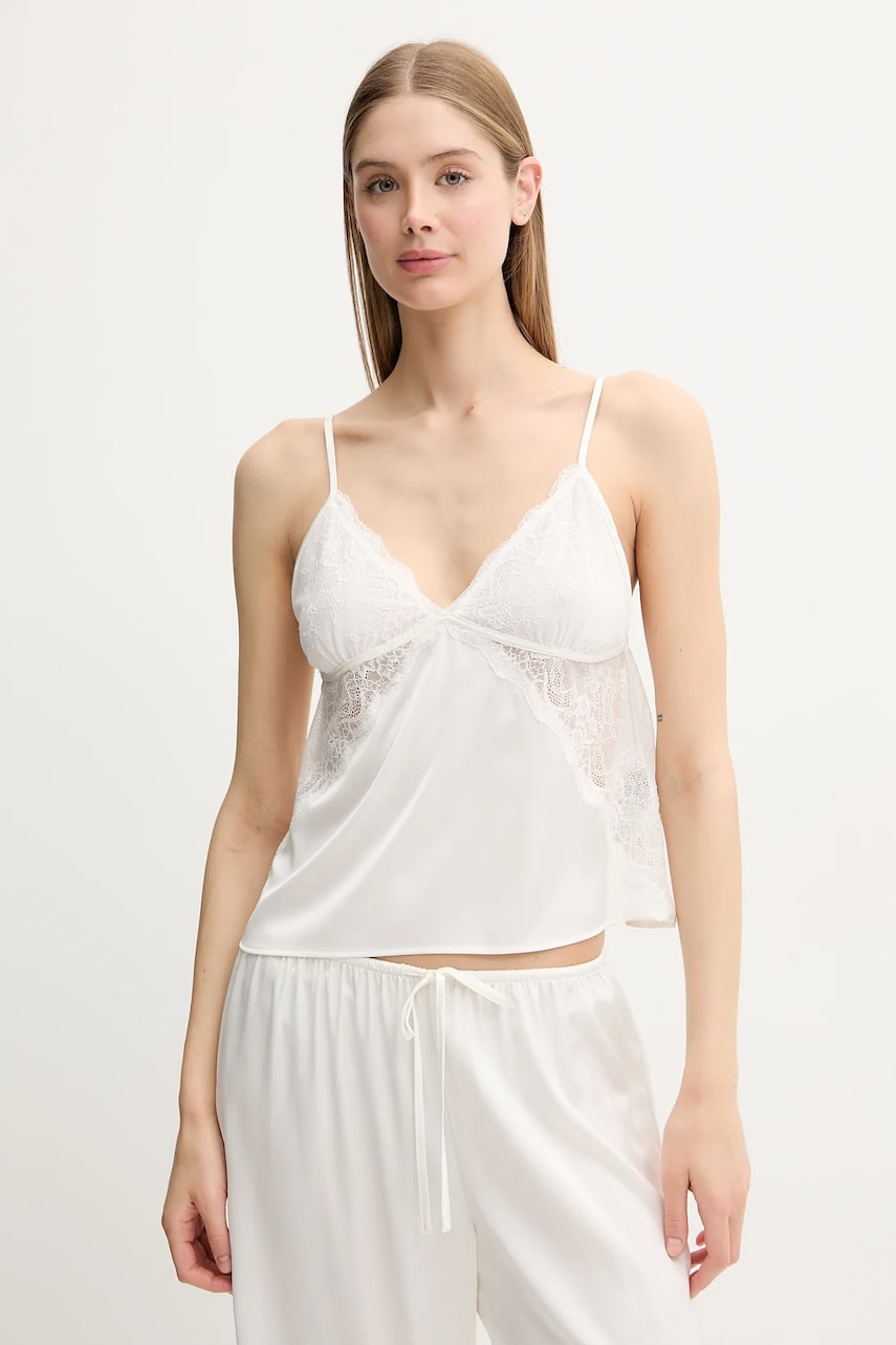 Abercrombie & Fitch maiou de pijama culoarea bej, dantela, KI146-5050