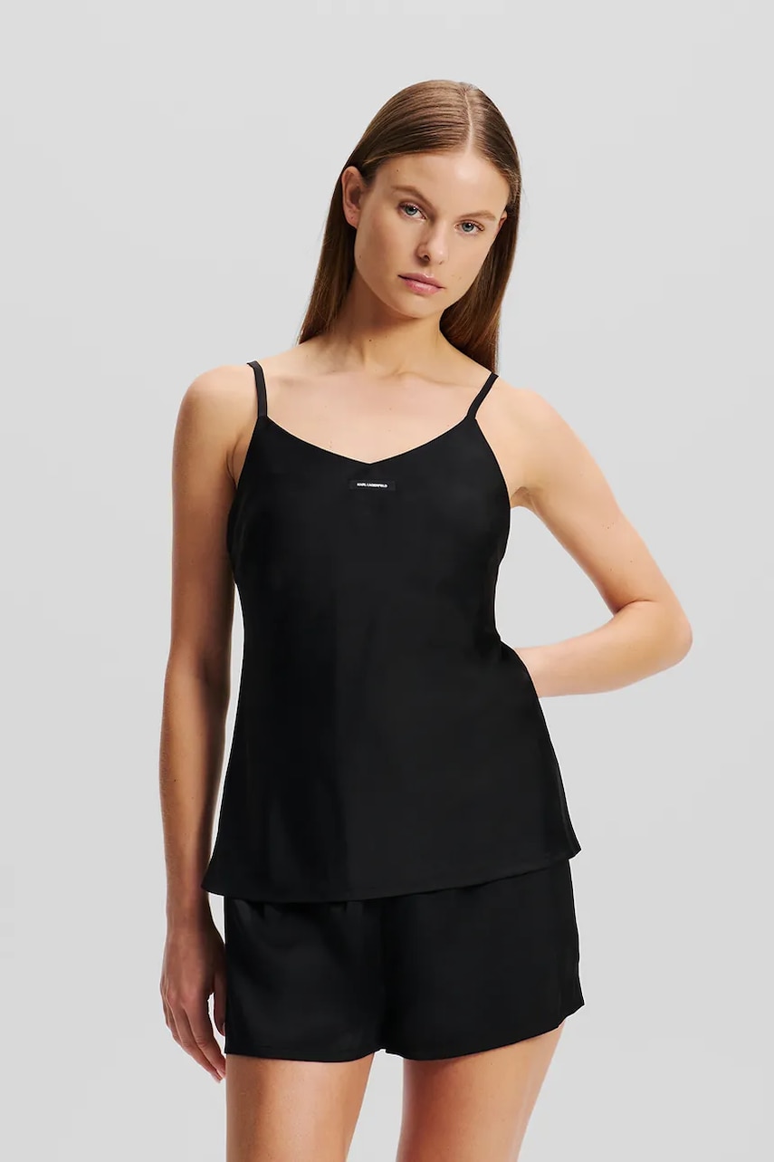 Karl Lagerfeld pijama femei, culoarea negru, A2W45002 Karl Lagerfeld pijama femei, culoarea negru, A2W45002