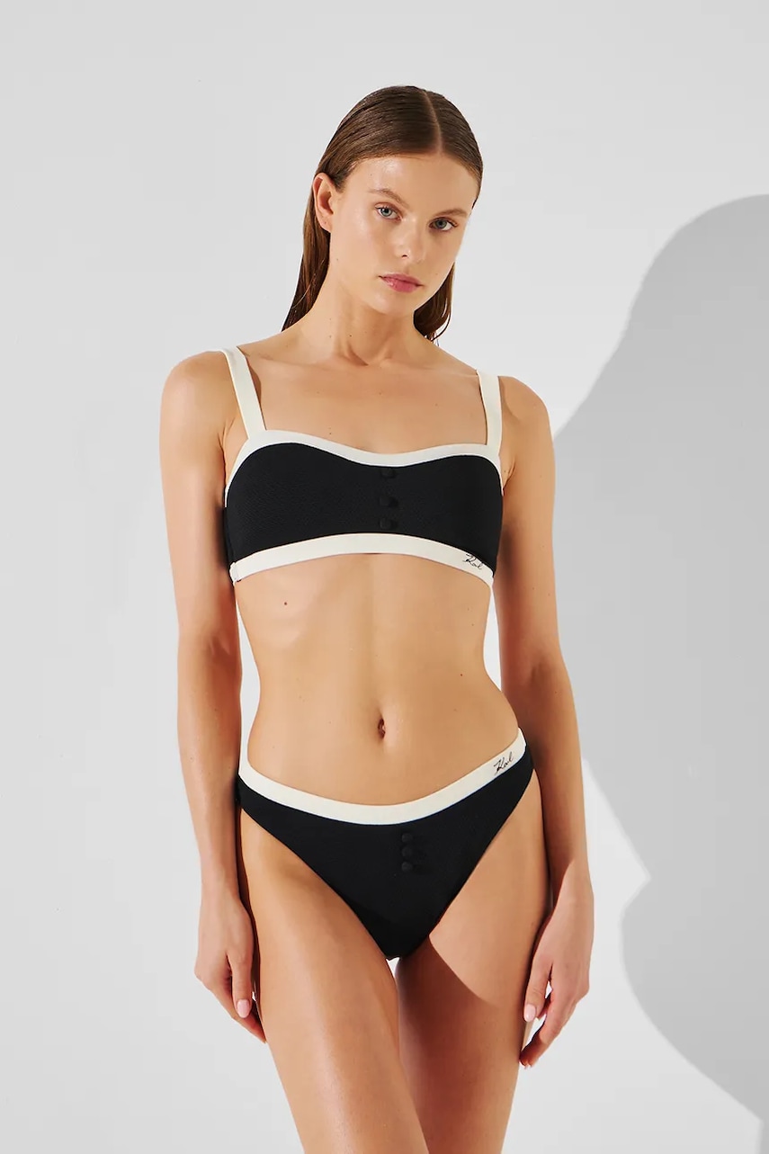 Karl Lagerfeld sutien de baie culoarea negru, cupa moale, A2W46018