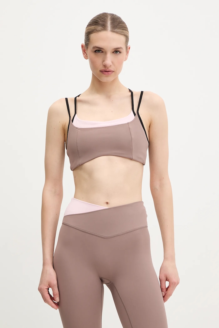 P.E Nation sutien sport Distortion culoarea maro, 251C011