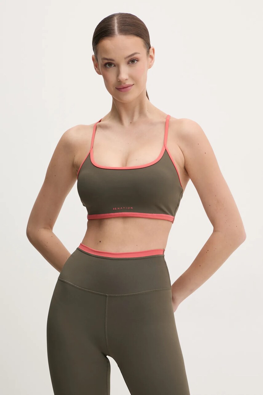 P.E Nation sutien sport Fundamental culoarea verde, 251C270