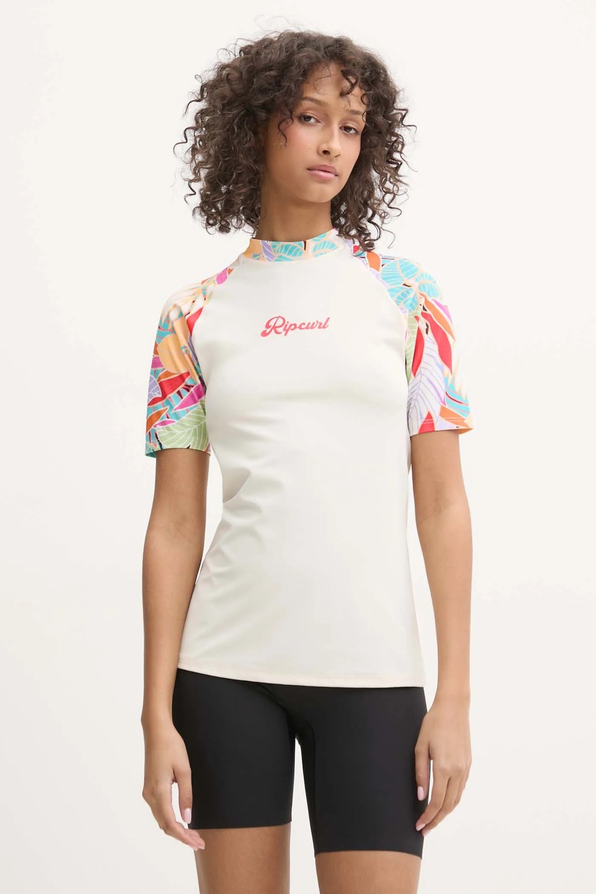 Rip Curl tricou de înot CALA VADELLA culoarea bej, 17WWRV