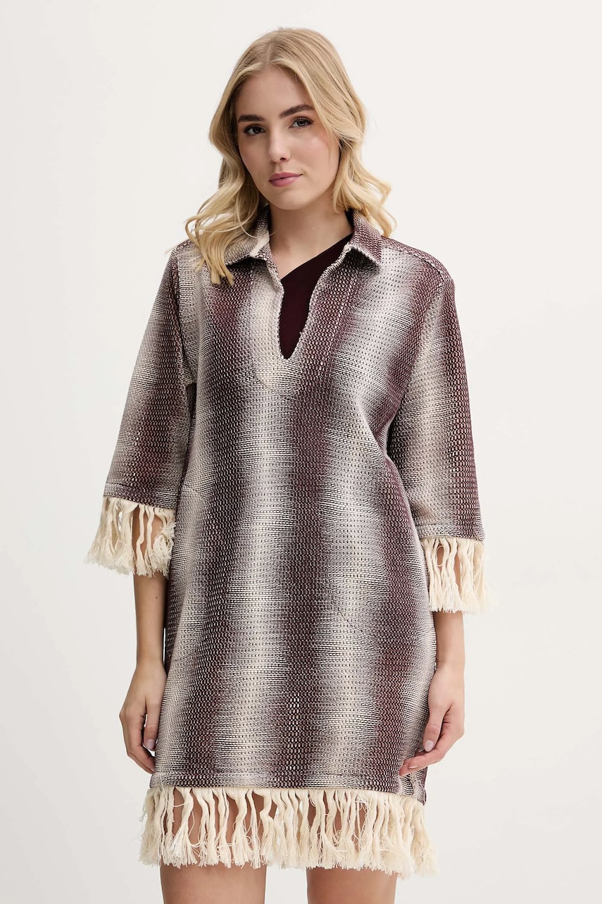 OAS rochie de plajă din bumbac culoarea maro, 4512