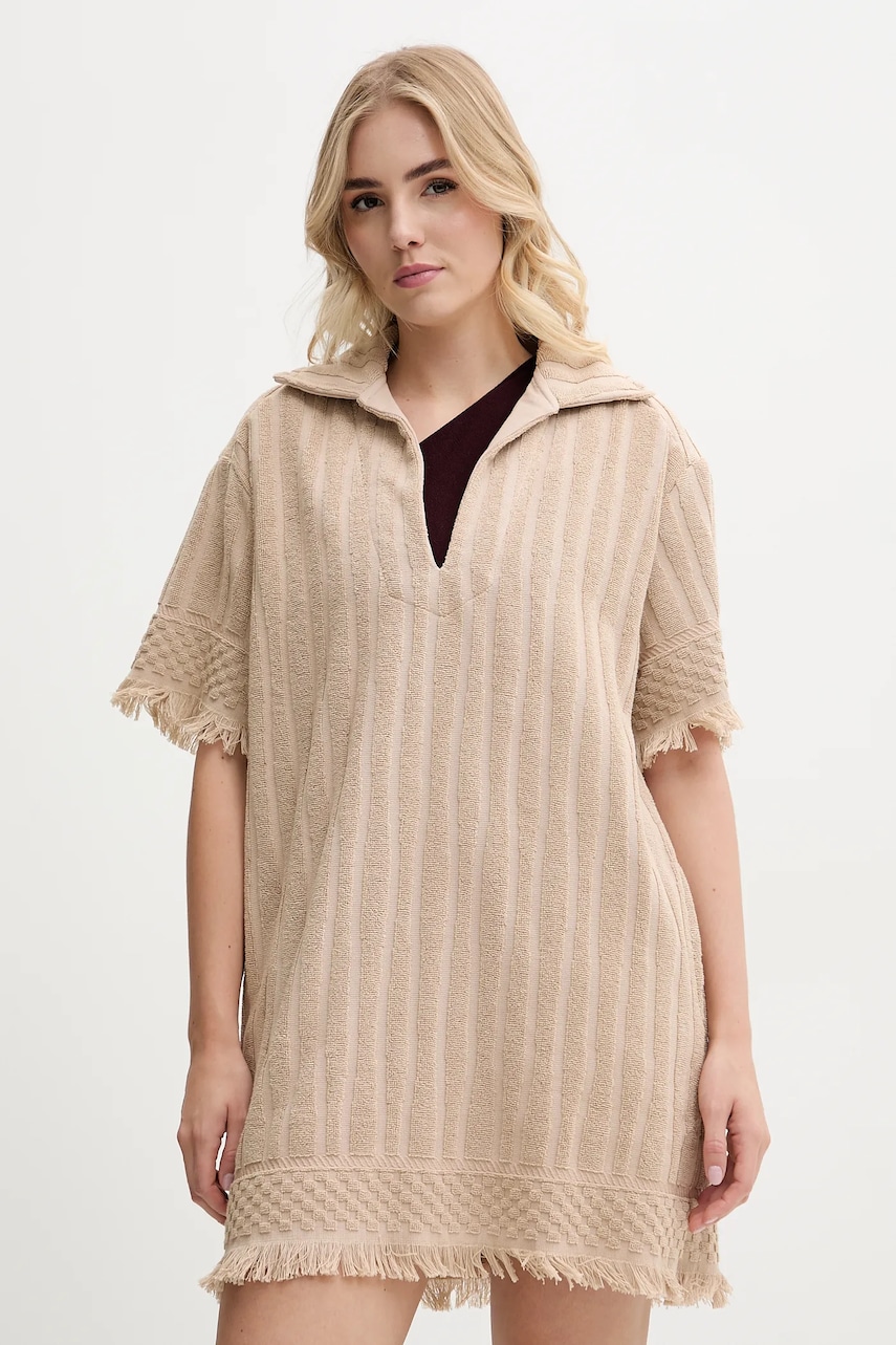 OAS rochie de plajă din bumbac culoarea bej, 4515 - 0 | YEO