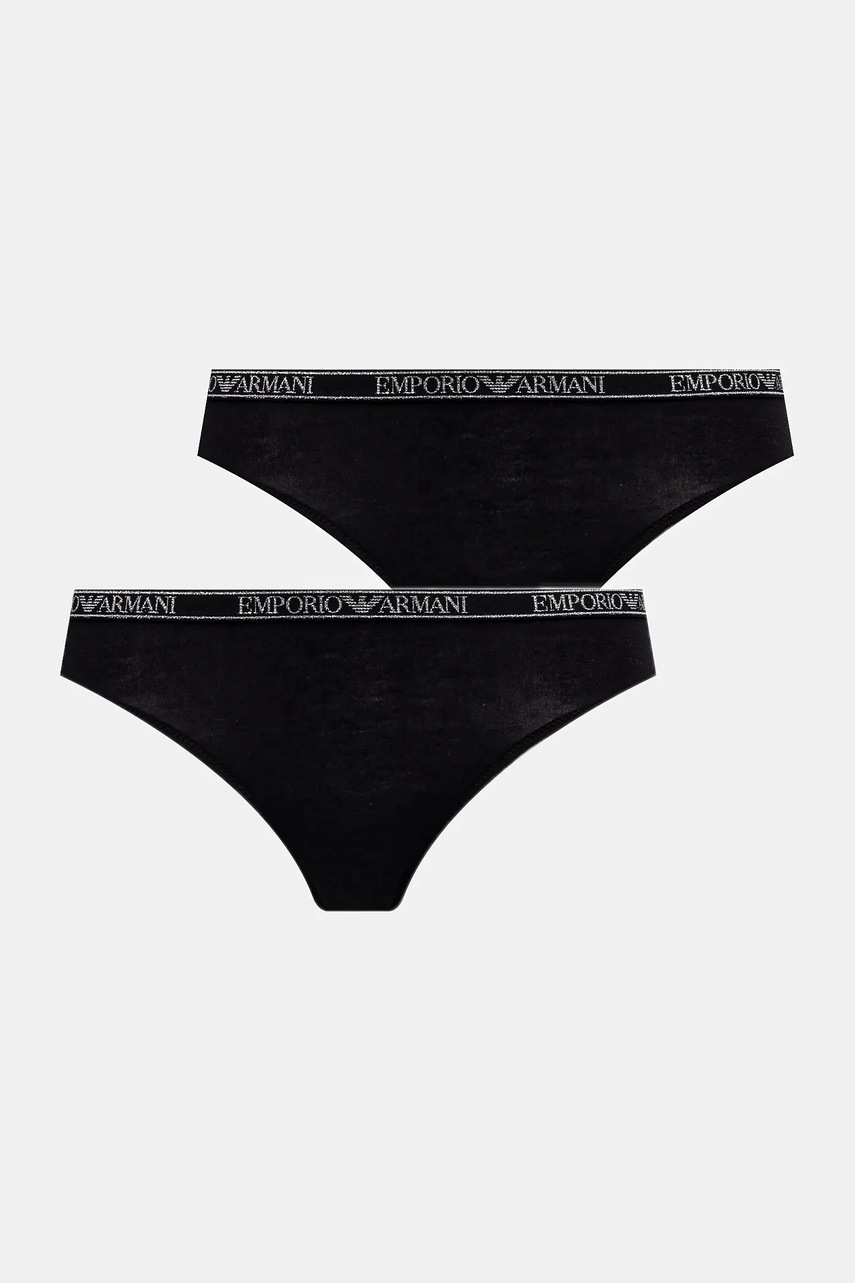 Emporio Armani Underwear tanga 2-pack culoarea negru, EW000402 AF10889