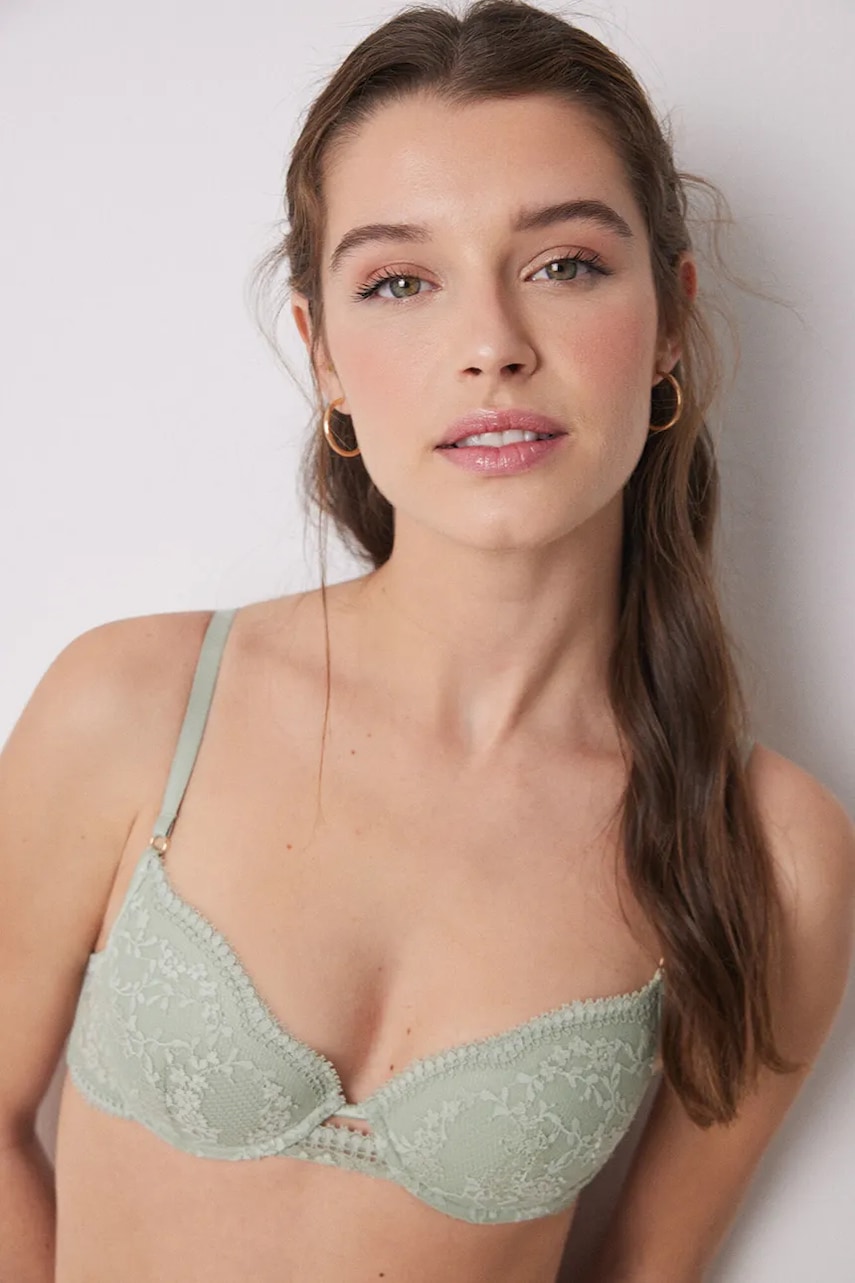 women\'secret sutien culoarea verde, dantela, neted, 7919721.720.719