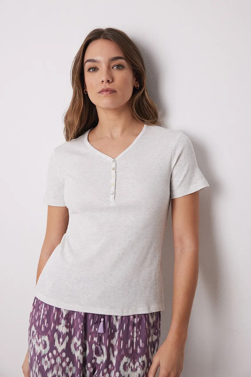 women'secret tricou de pijama din bumbac femei, culoarea gri, bumbac, 3279676 women'secret tricou de pijama din bumbac femei, culoarea gri, bumbac, 3279676