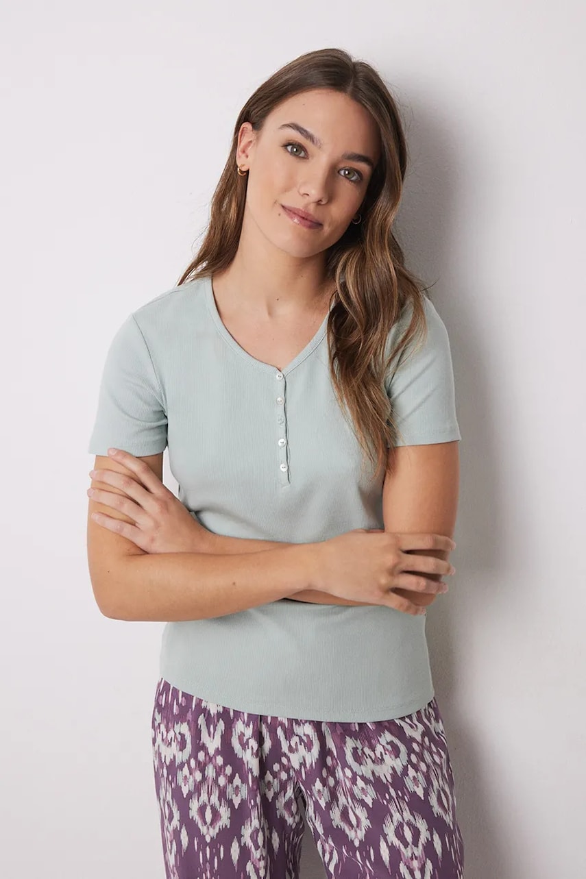 women'secret tricou de pijama din bumbac femei, culoarea verde, bumbac, 3279682 women'secret tricou de pijama din bumbac femei, culoarea verde, bumbac, 3279682