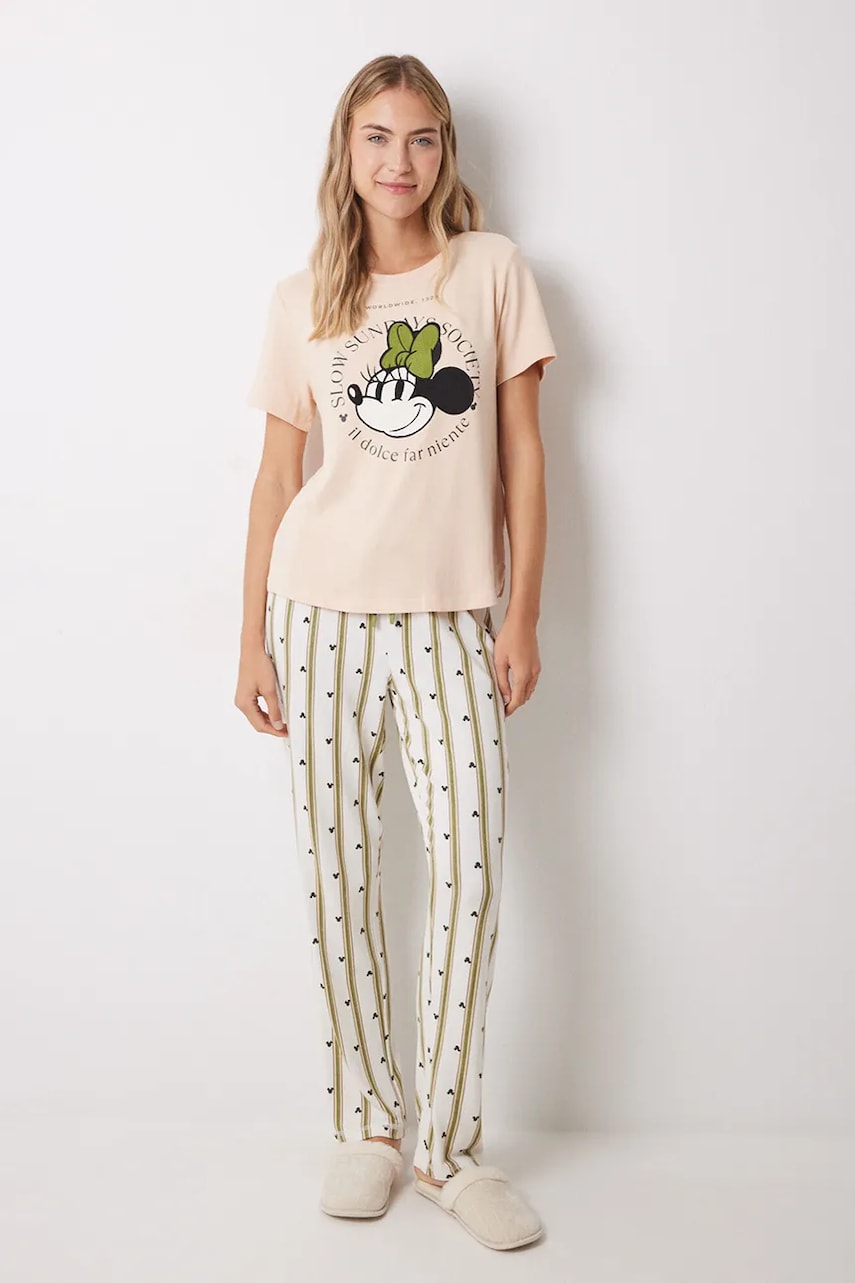 women'secret pijama MICKEY femei, culoarea bej, 3139840 women'secret pijama MICKEY femei, culoarea bej, 3139840