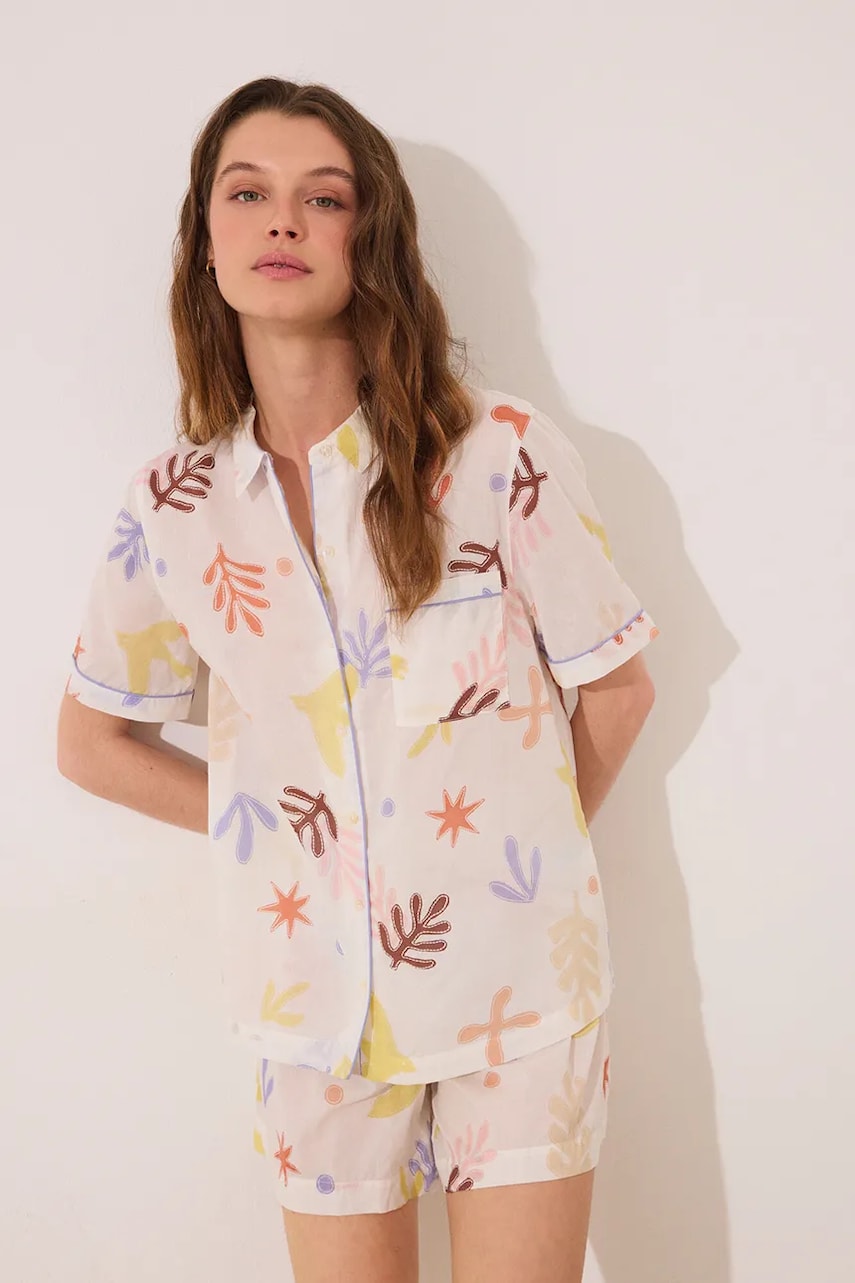 women'secret pijamale de bumbac femei, culoarea bej, bumbac, 3599182 women'secret pijamale de bumbac femei, culoarea bej, bumbac, 3599182