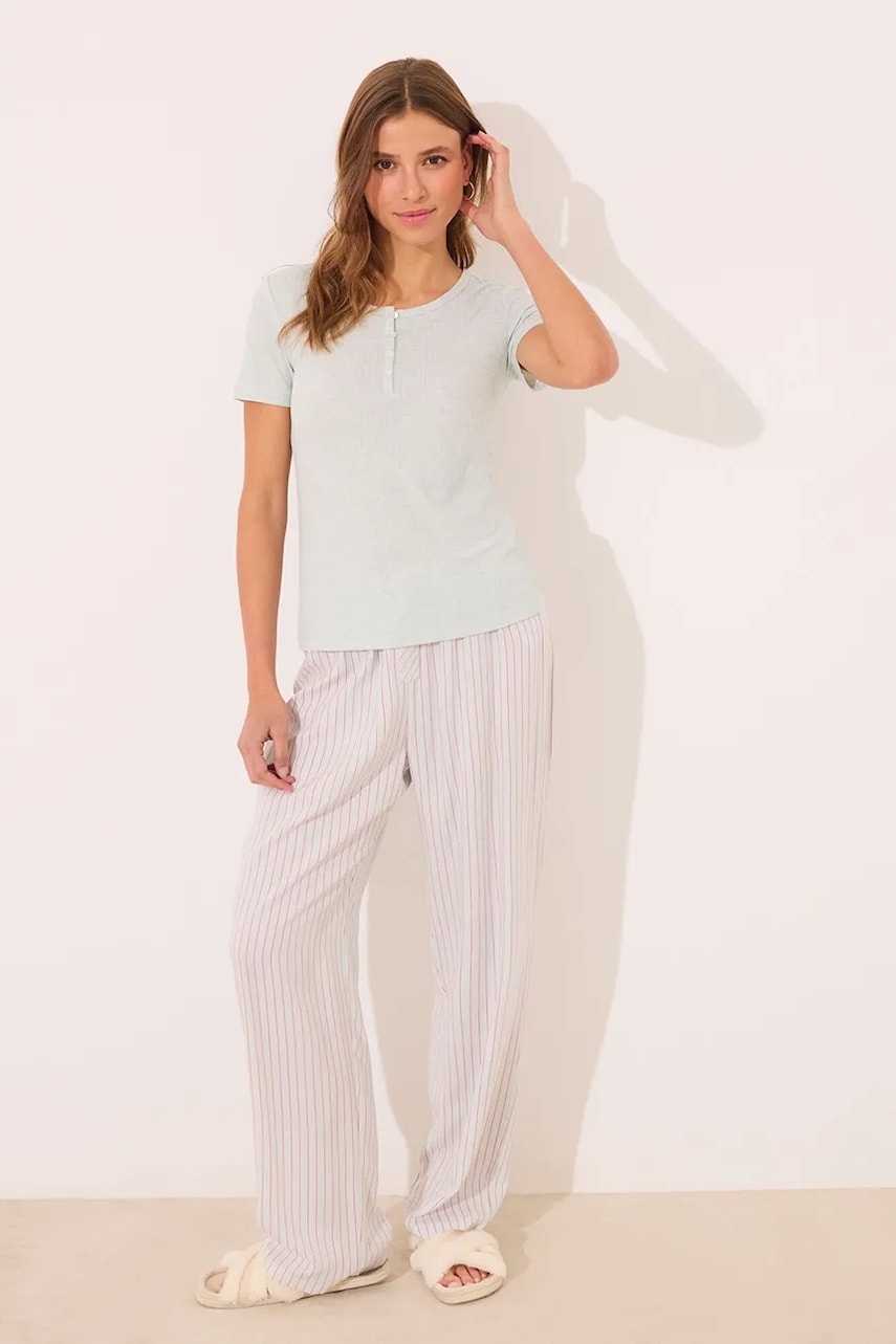 women'secret pijama femei, culoarea verde, 3599185