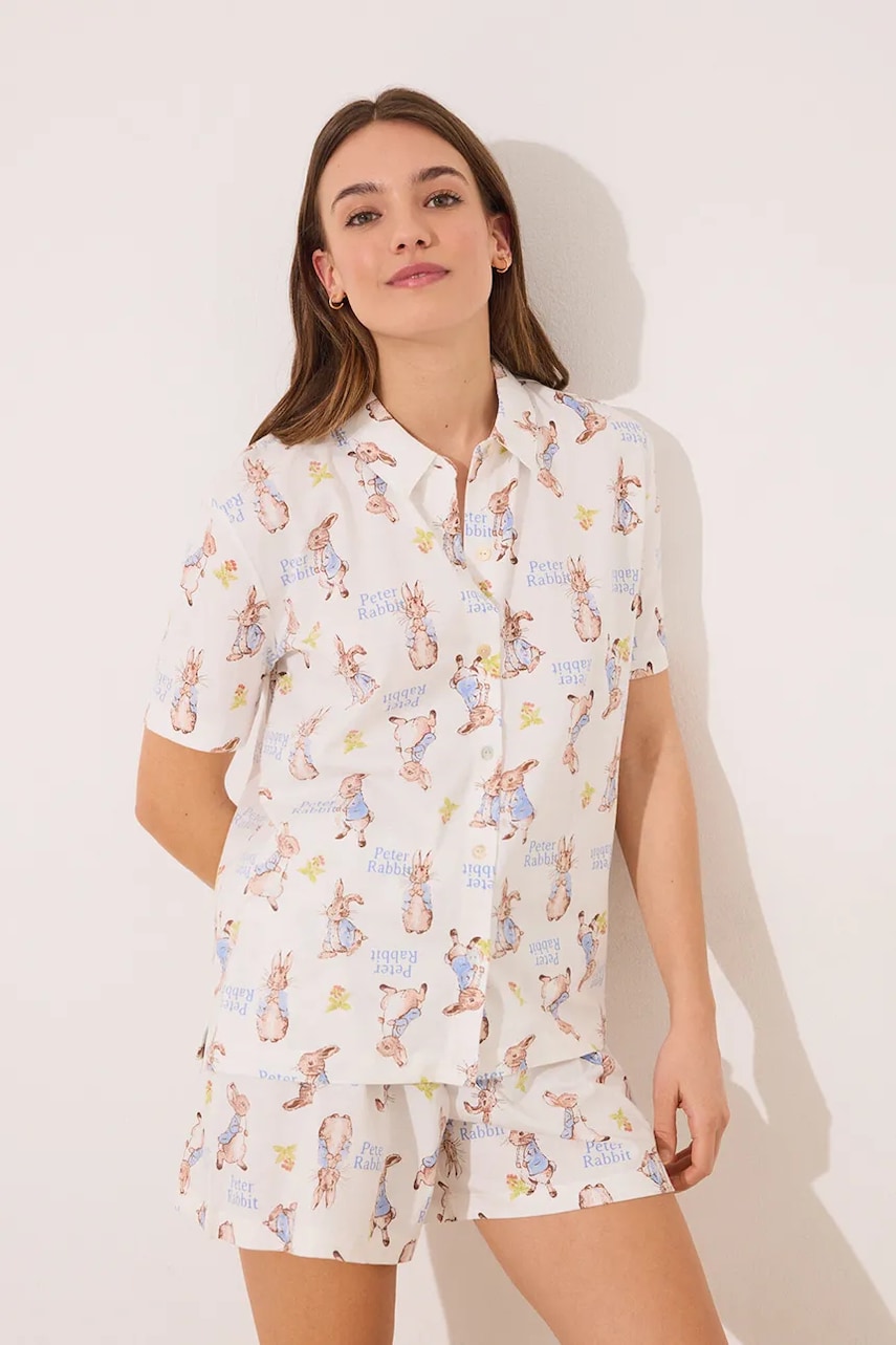 women'secret pijamale de bumbac femei, culoarea bej, bumbac, 3139861 women'secret pijamale de bumbac femei, culoarea bej, bumbac, 3139861