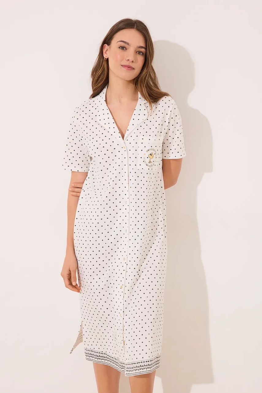 women'secret cămașă de noapte din bumbac femei, culoarea bej, bumbac, 4449088 women'secret cămașă de noapte din bumbac femei, culoarea bej, bumbac, 4449088