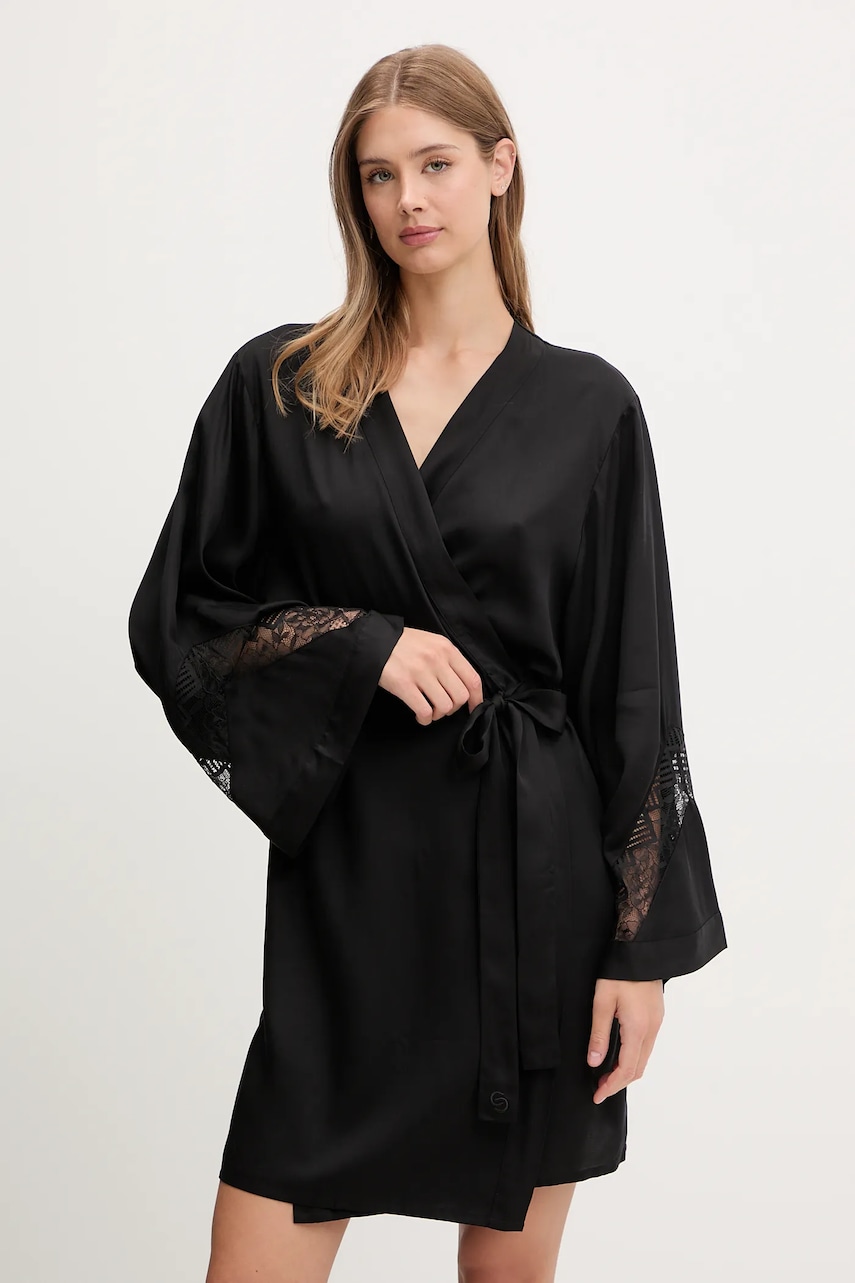 Chantelle halat culoarea negru, C15RVO