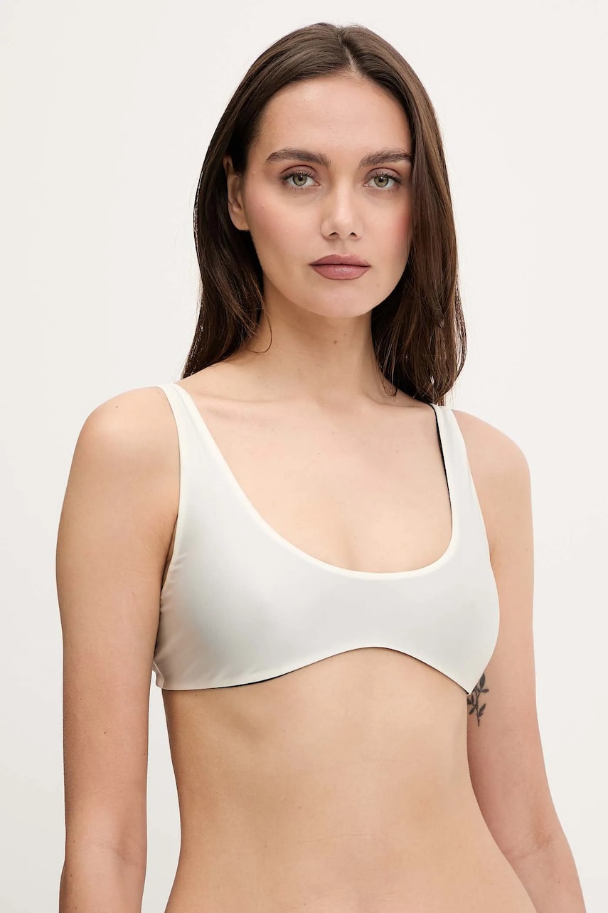 United Colors of Benetton sutien de baie culoarea bej, cupă moale, 3H8E5R053