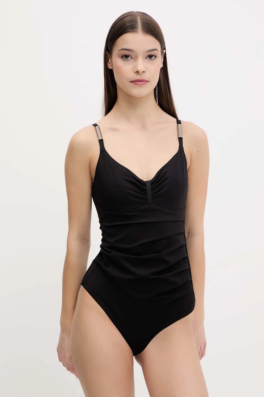 Chantelle costum de baie dintr-o bucată ICON culoarea negru, cupă moale, C16VR0
