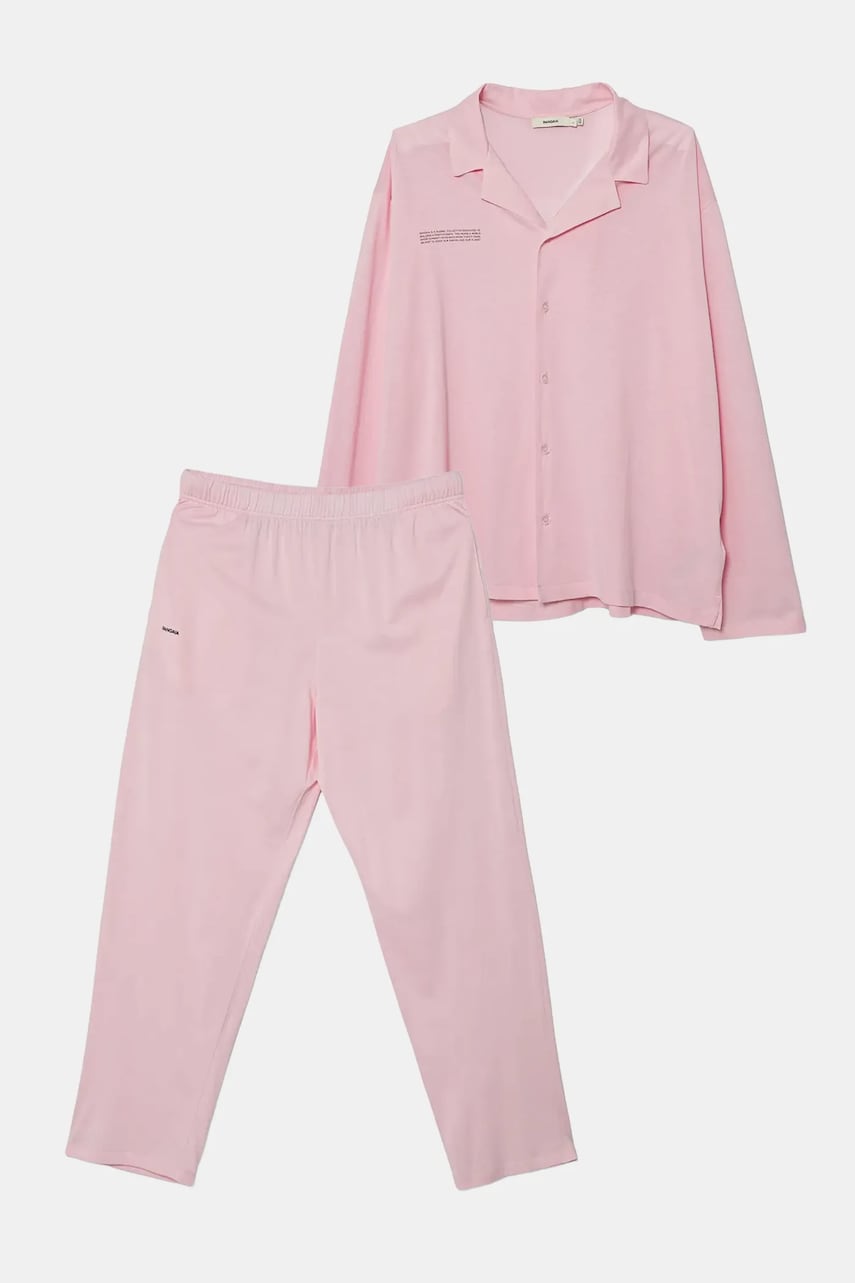 Pangaia pijamale de bumbac culoarea roz, bumbac, 10002462