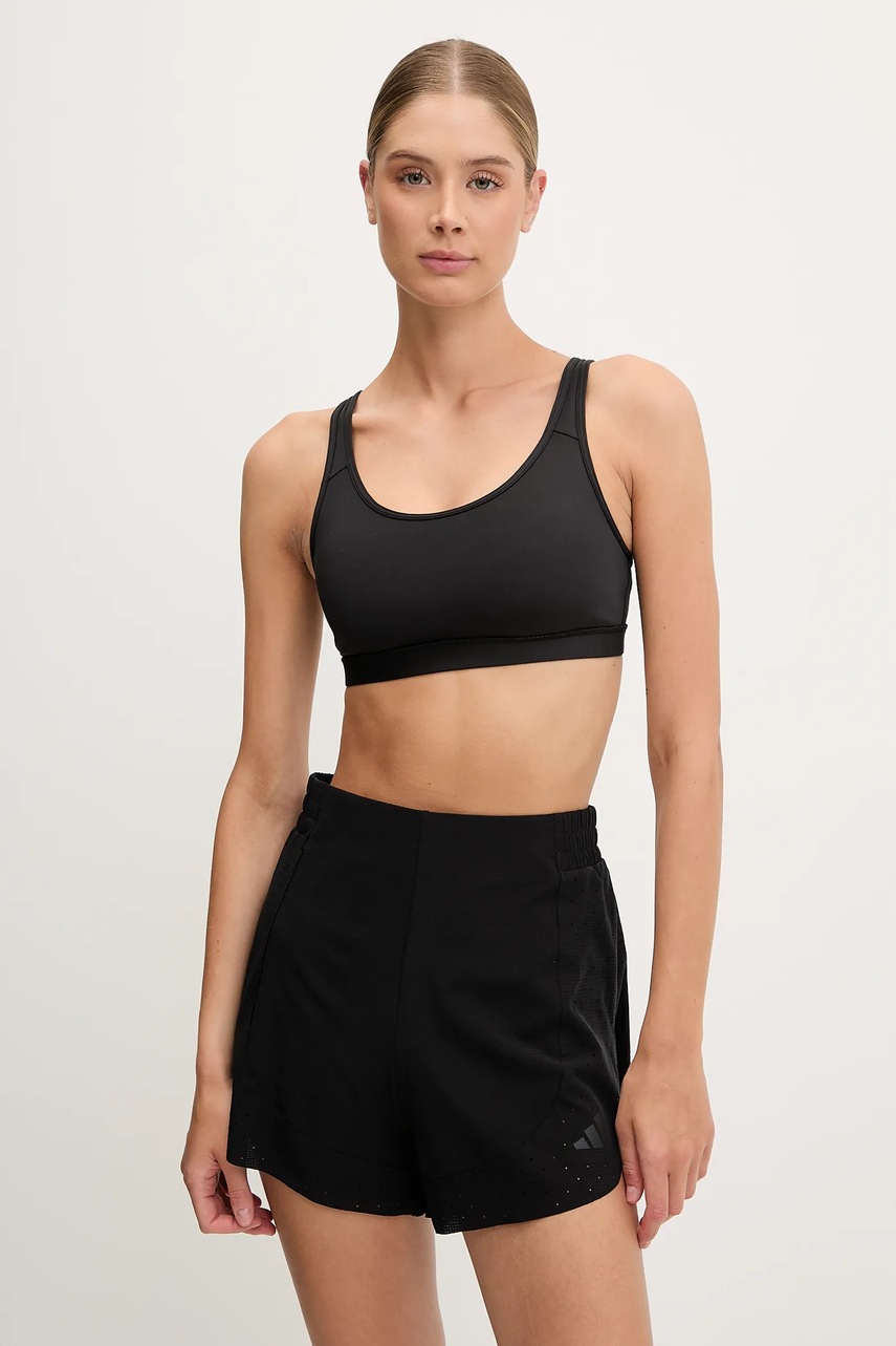 adidas Performance sutien sport All Me Essential culoarea negru, uni, JG1408