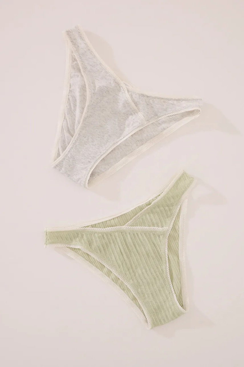 

Памучни бикини women'secret (2 броя) в бяло 4639806, Зелен