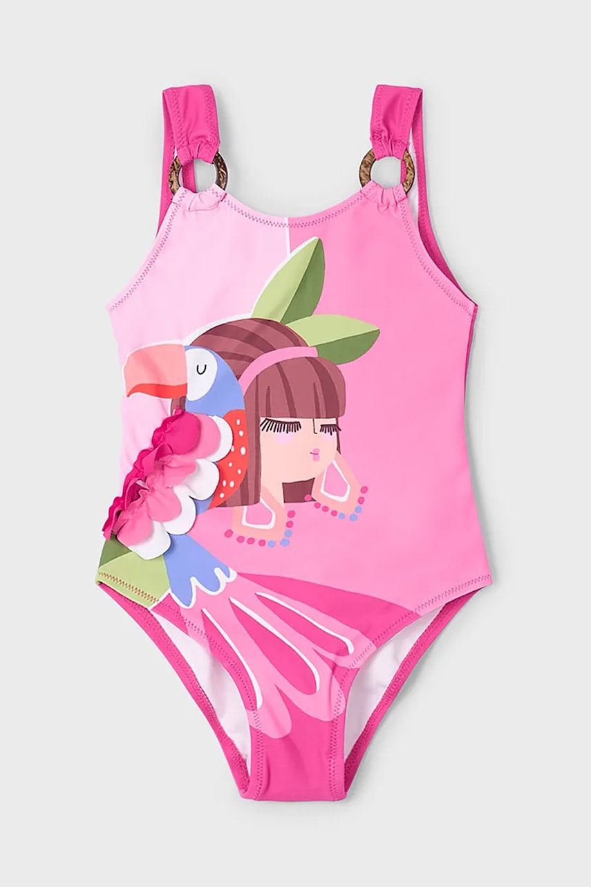 Mayoral costum de baie dintr-o bucată pentru copii culoarea roz, 3718