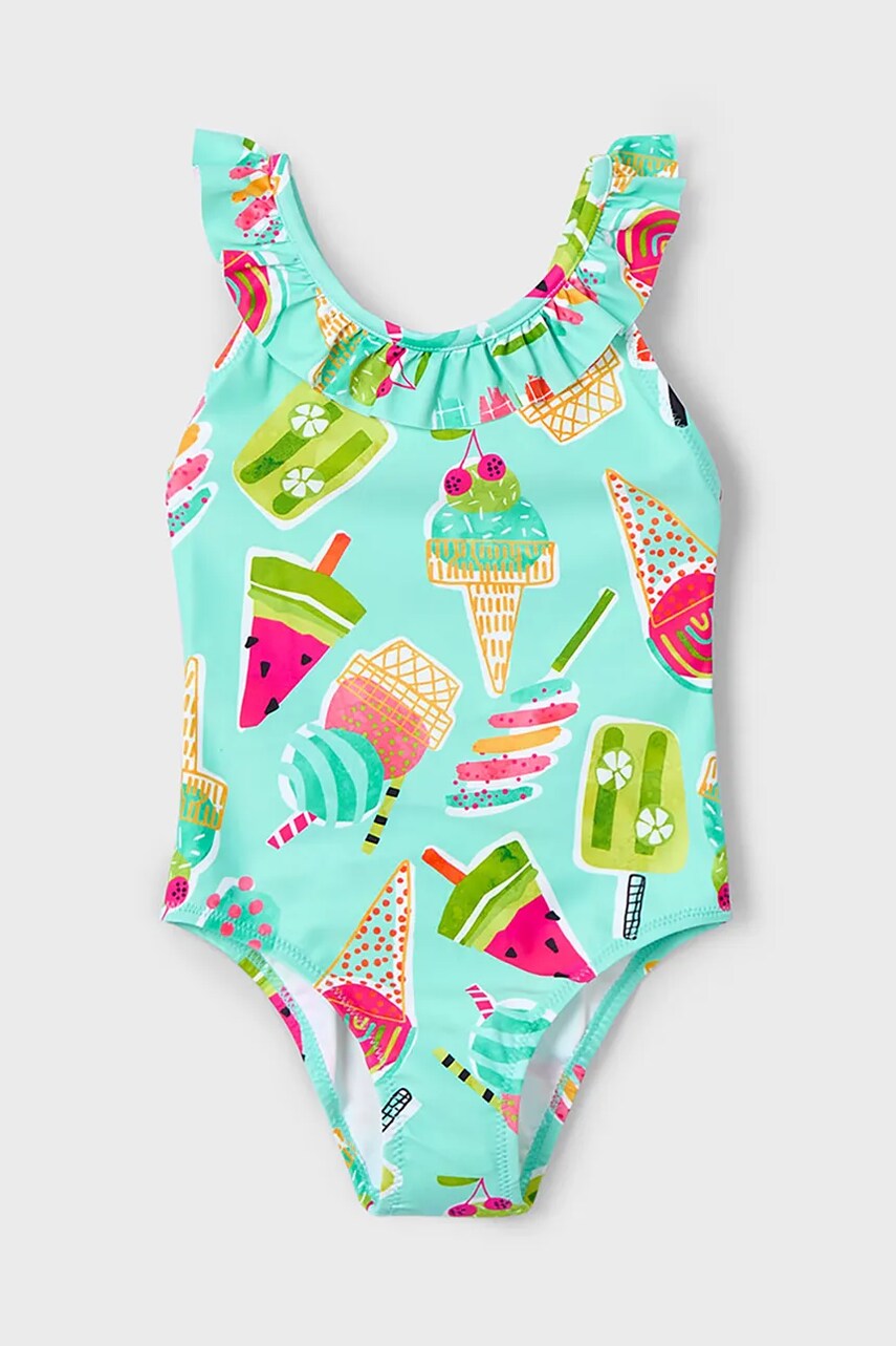 Mayoral costum de baie dintr-o bucata pentru copii culoarea turcoaz, 3719