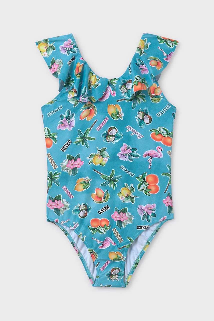 Mayoral costum de baie dintr-o bucata pentru copii culoarea turcoaz, 6770