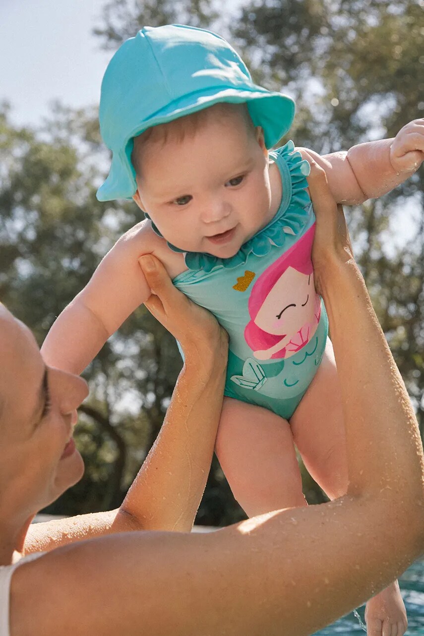 Mayoral Newborn costum de baie pentru bebeluși culoarea turcoaz, 1764