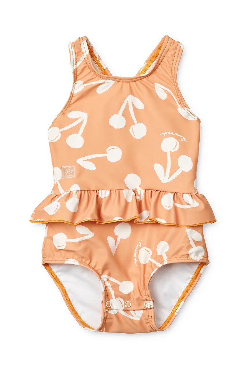 Liewood costum de baie dintr-o bucată pentru bebeluși Amina Baby Printed Swimsuit culoarea portocaliu, LW19981