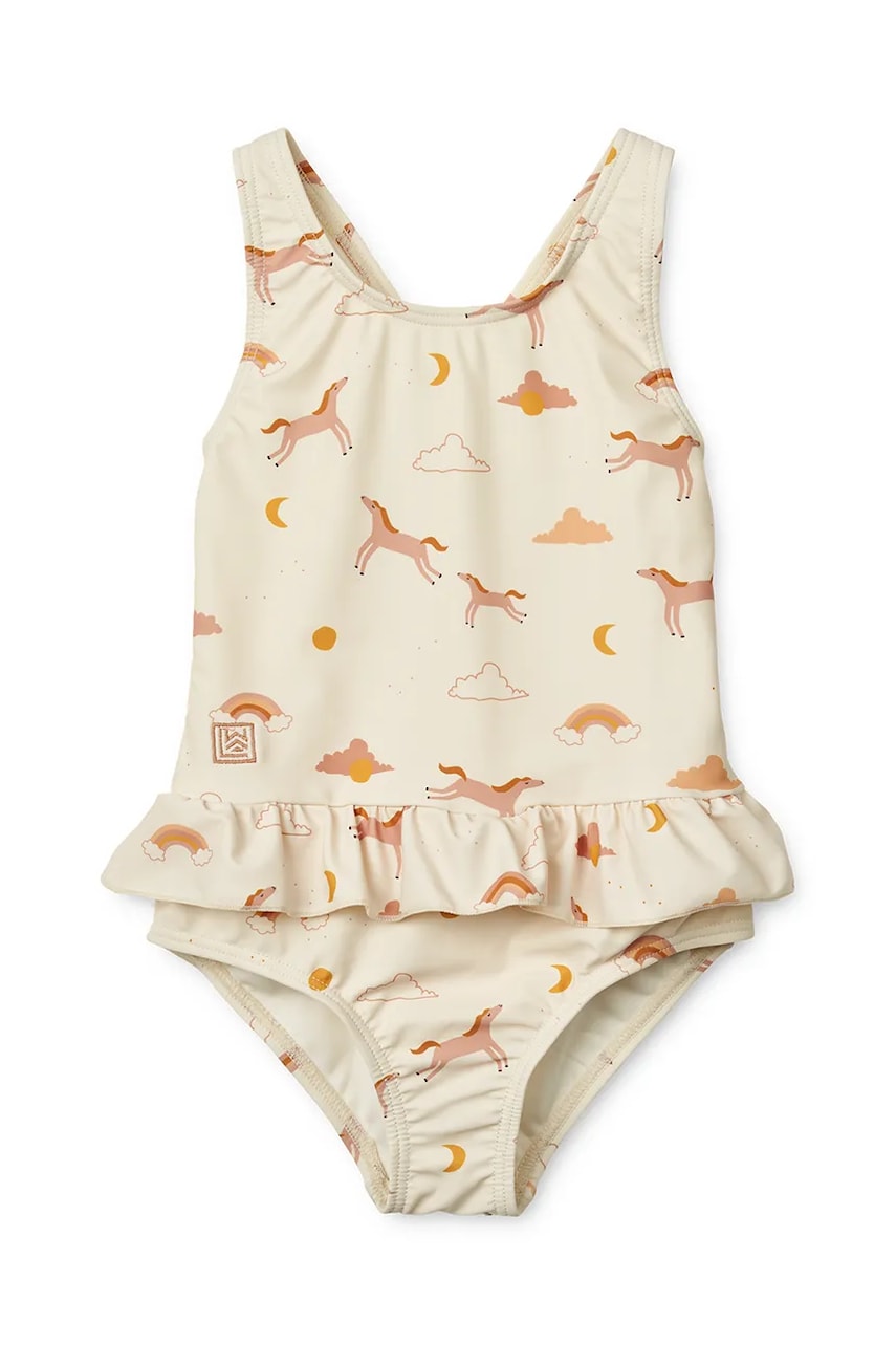Liewood costum de baie dintr-o bucata pentru copii Amara Printed Swimsuit culoarea bej, LW19983