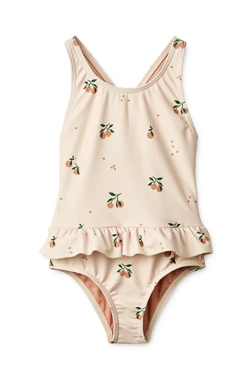 Liewood costum de baie dintr-o bucată pentru copii Amara Printed Swimsuit culoarea bej, LW19983