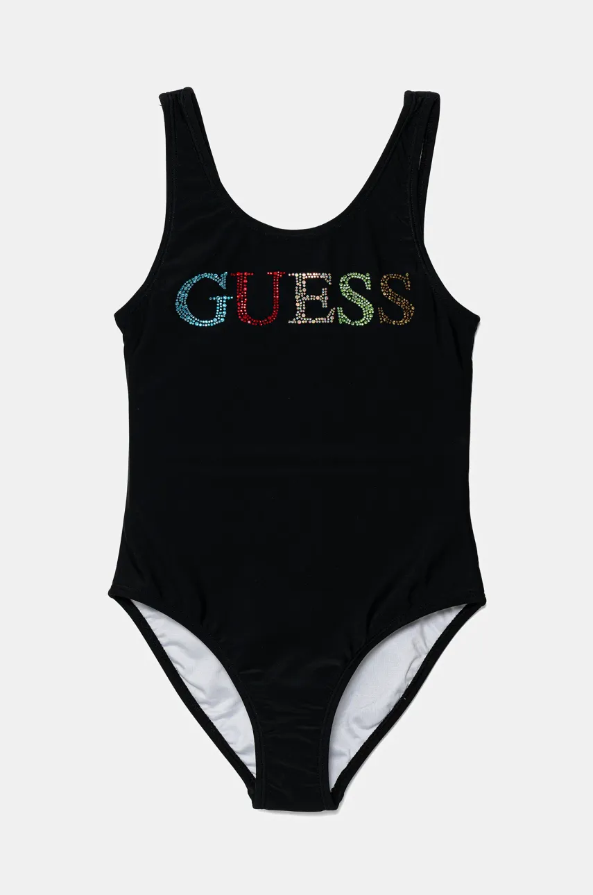 Levně Jednodílné dětské plavky Guess černá barva, J5GZ01 KCA60