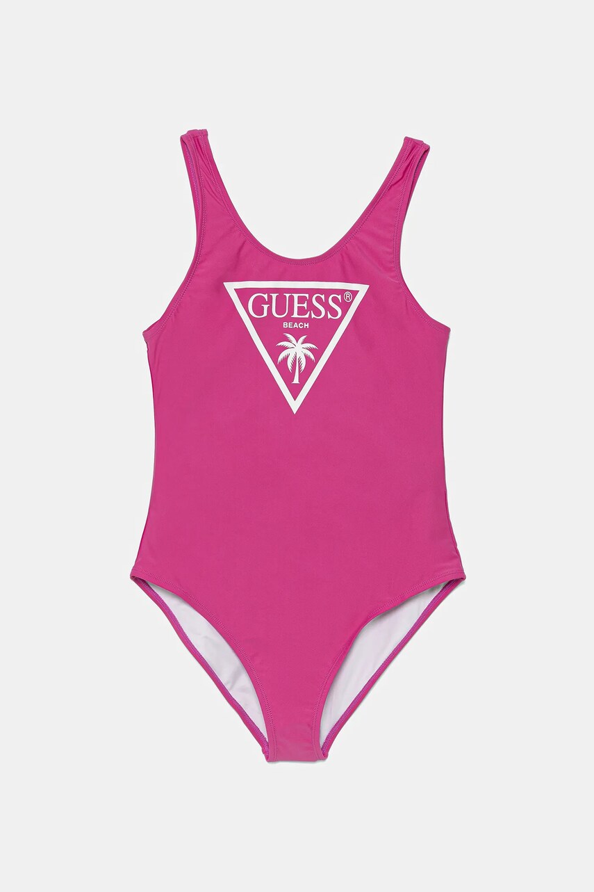 Levně Jednodílné dětské plavky Guess růžová barva, J5GZ48 KCA60