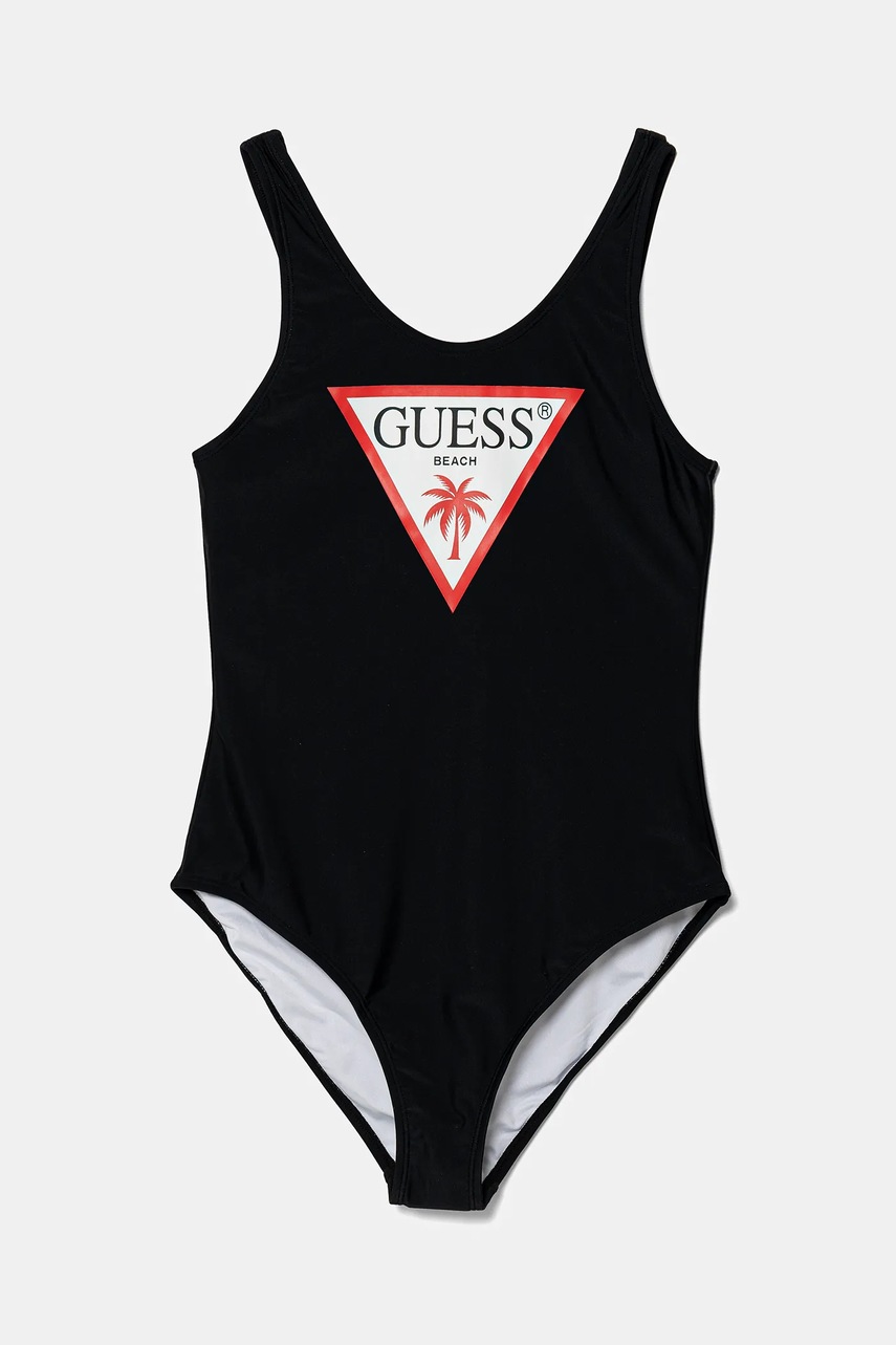 Levně Jednodílné dětské plavky Guess černá barva, J5GZ48 KCA60