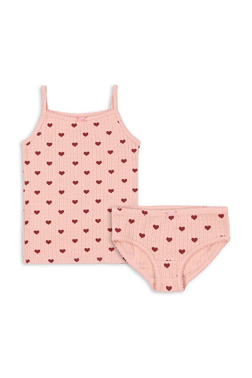 Konges Sløjd set de bumbac pentru copii MINNIE UNDERWEAR GOTS culoarea roz, KS102582