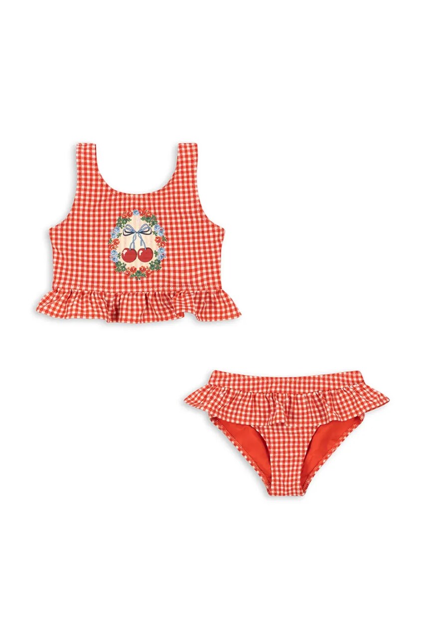 Konges Sløjd costum de baie pentru copii din două piese SOLINE BIKINI culoarea rosu, KS102495